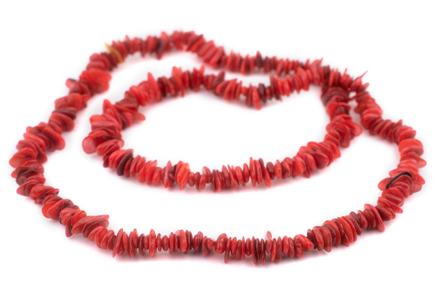 TheBeadChest Red Chip Shell Beads 12mm Chips 30 Inch Strand