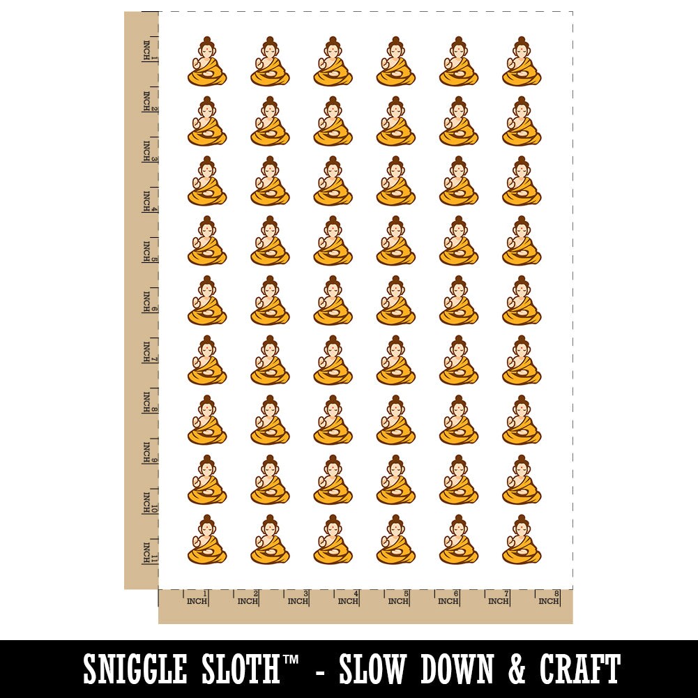 Buddha Siddhartha Gautama Buddhist Buddhism Temporary Tattoo Water Resistant Fake Body Art Set Collection (1 Sheet)