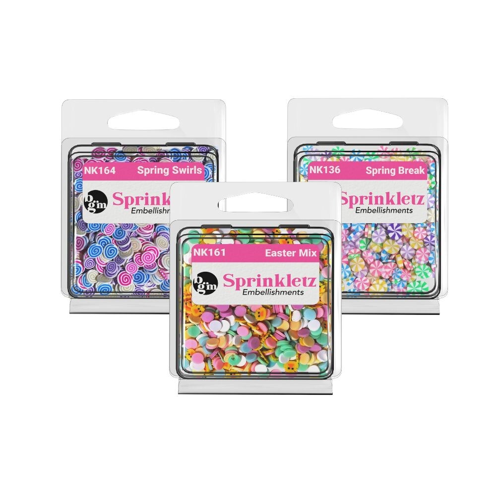 Buttons Galore and More Sprinkletz - Tiny Polymer Clay Embellishments - Spring Easter Bundle 36 grams