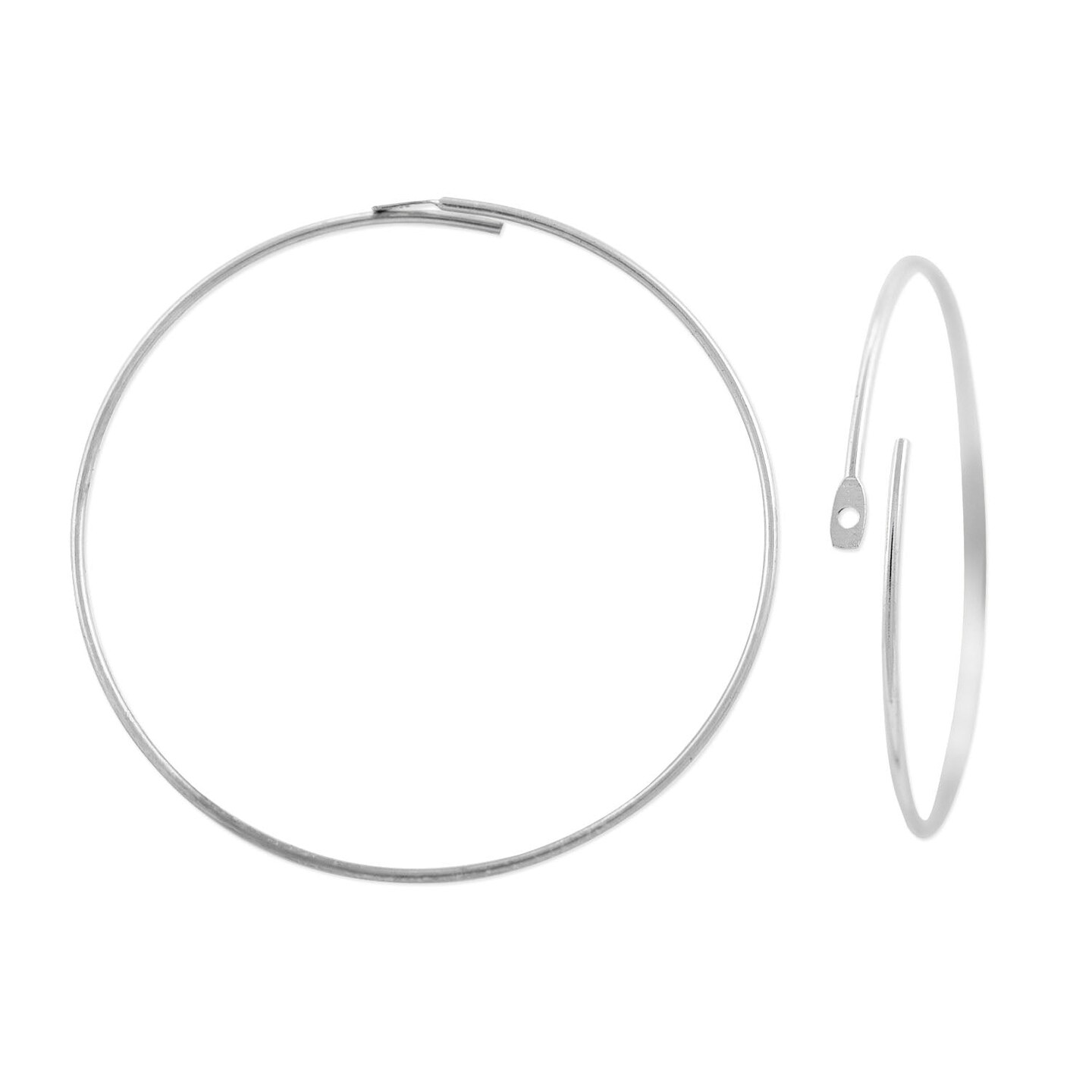 Silver-Plated Round Wire Hoops for DIY Wine Glass Charms or Earrings (Package of 10)