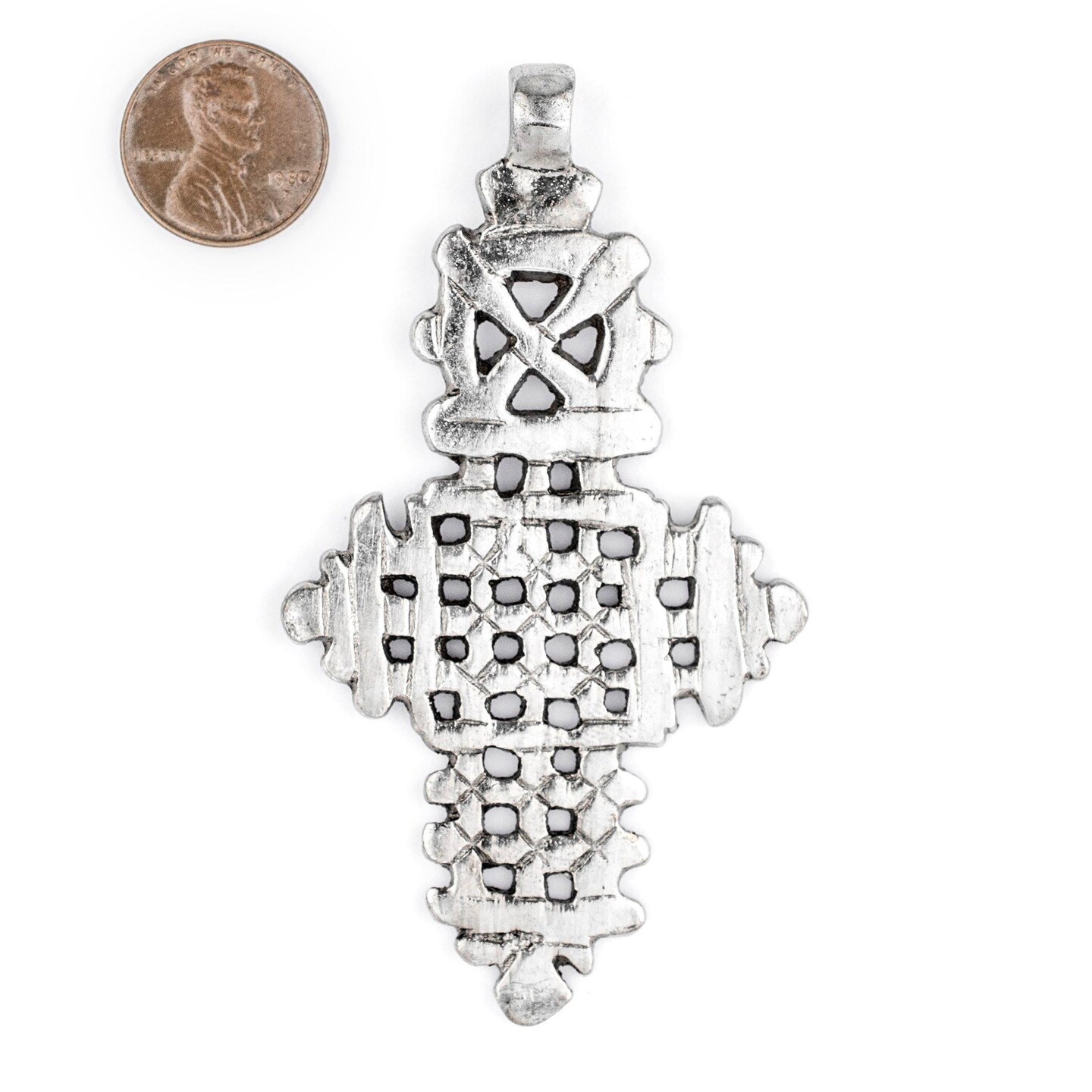 Silver Ethiopian Coptic Cross Pendant, African Abyssinian Design, Orthodox Christian Pendant for Jewelry, The Bead Chest