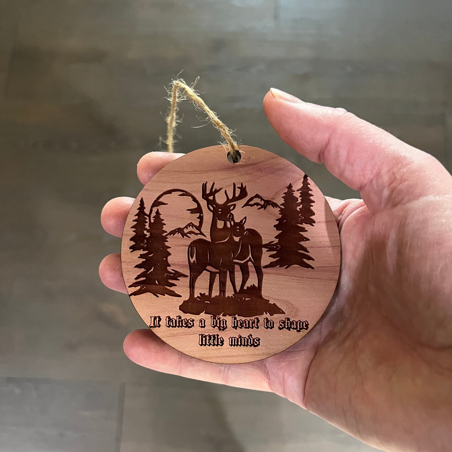 Deer Mountain It takes a big heart - Cedar Ornament Deer Mountain It takes a big heart - Cedar Ornament