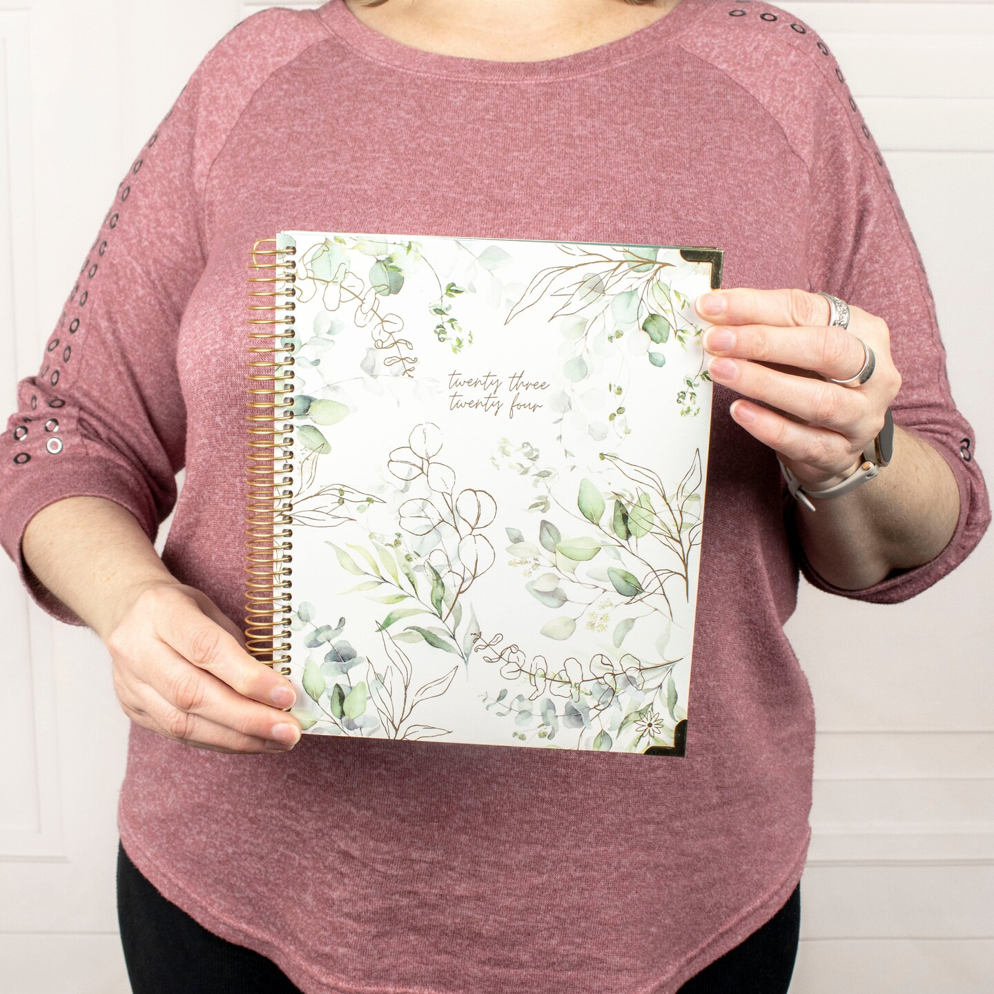 bloom daily planners 2023-24 Hard Cover Vision Planner®, 7.5" x 9", Eucalyptus