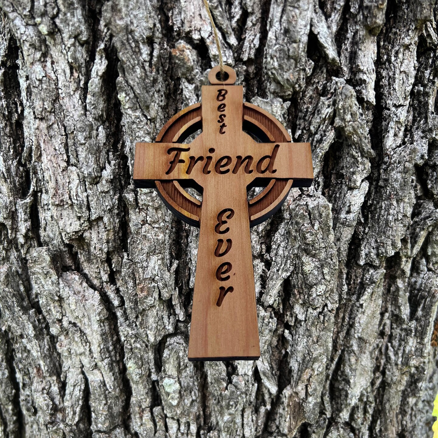 Best Friend Ever Celtic Cross - Cedar Ornament Best Friend Ever Celtic Cross - Cedar Ornament
