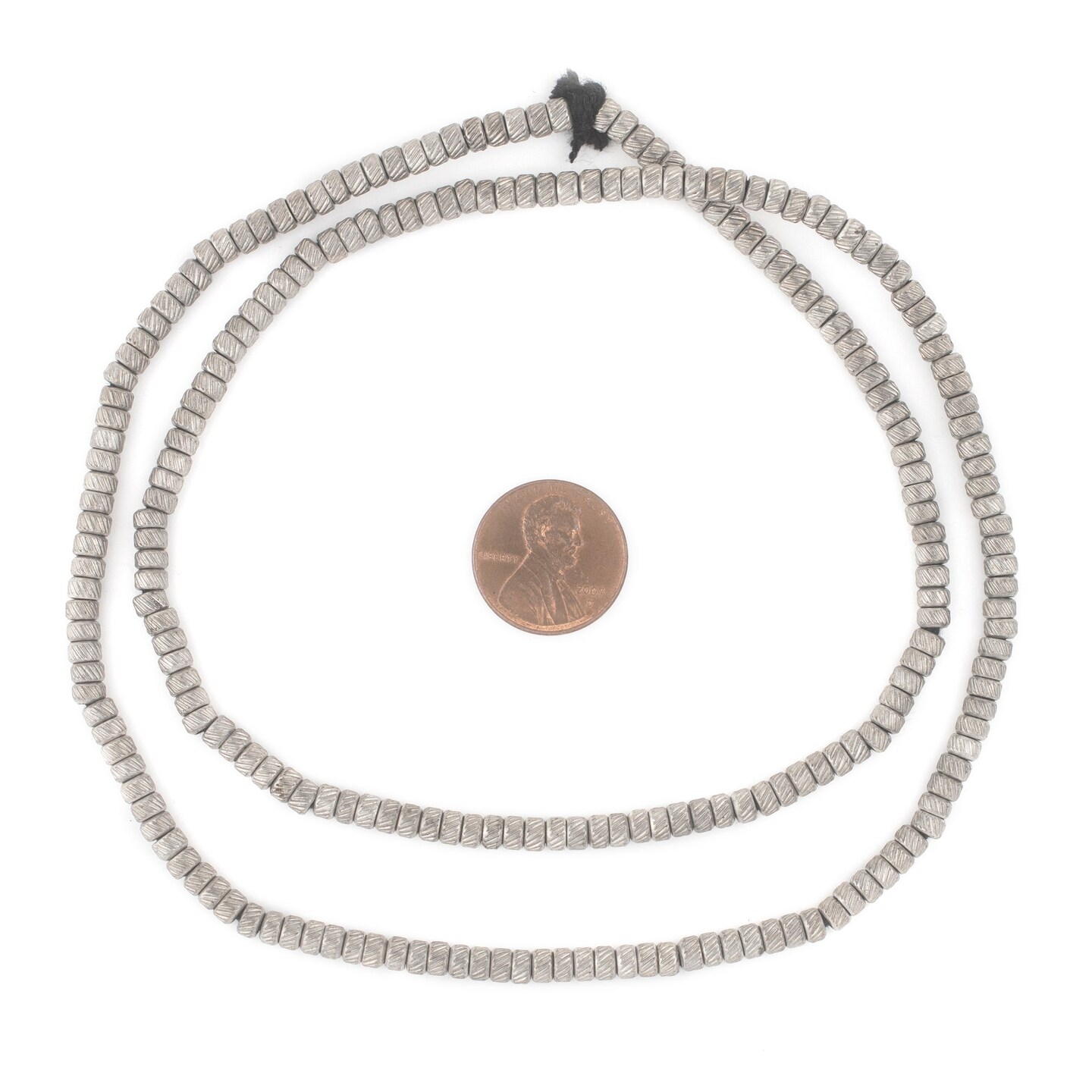 TheBeadChest Silver Patterned Rondelle Beads (4mm)