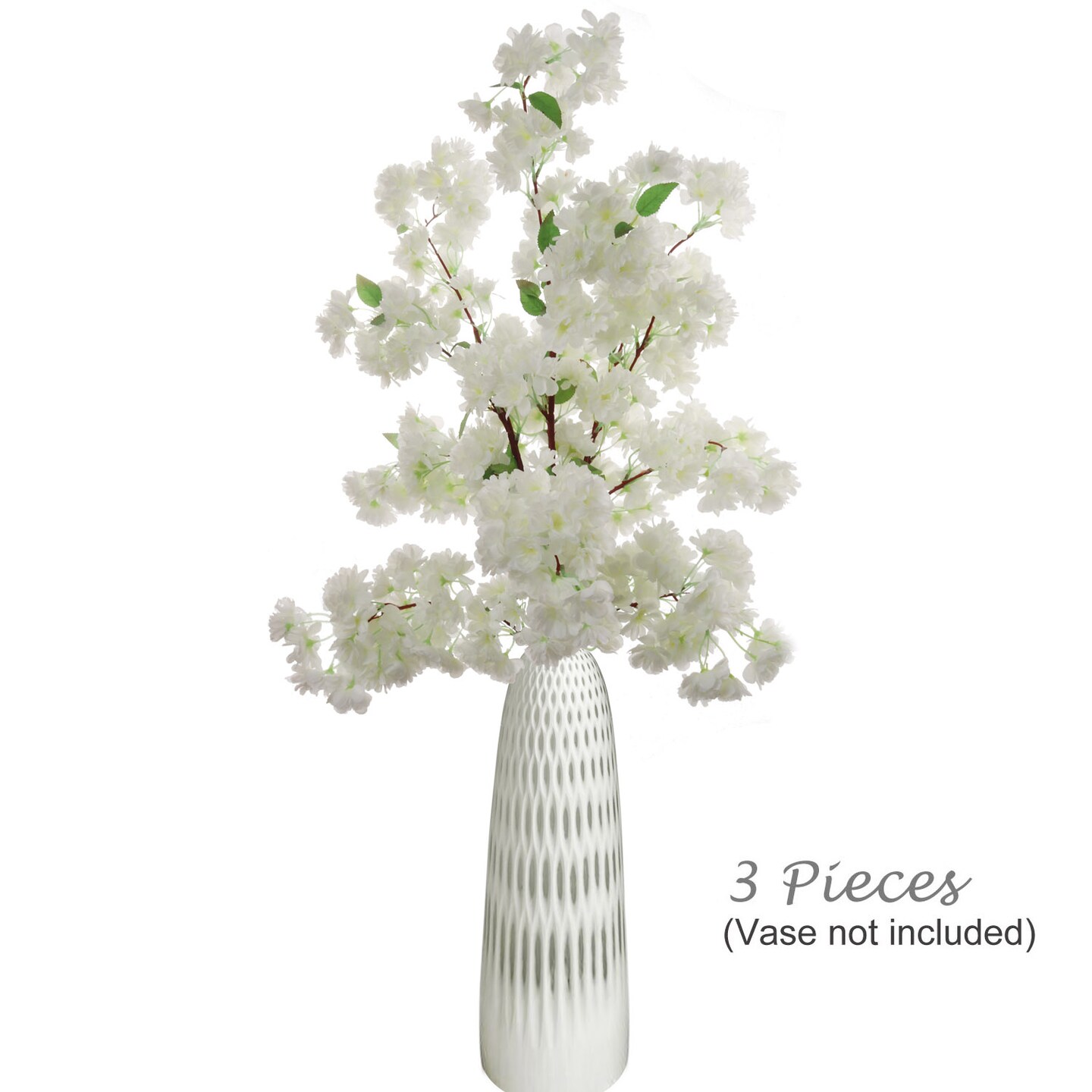 Cherry Blossom Stem: Set of 3, 40-Inch, Silk Flowers, Floral Home by Artificial Flowers