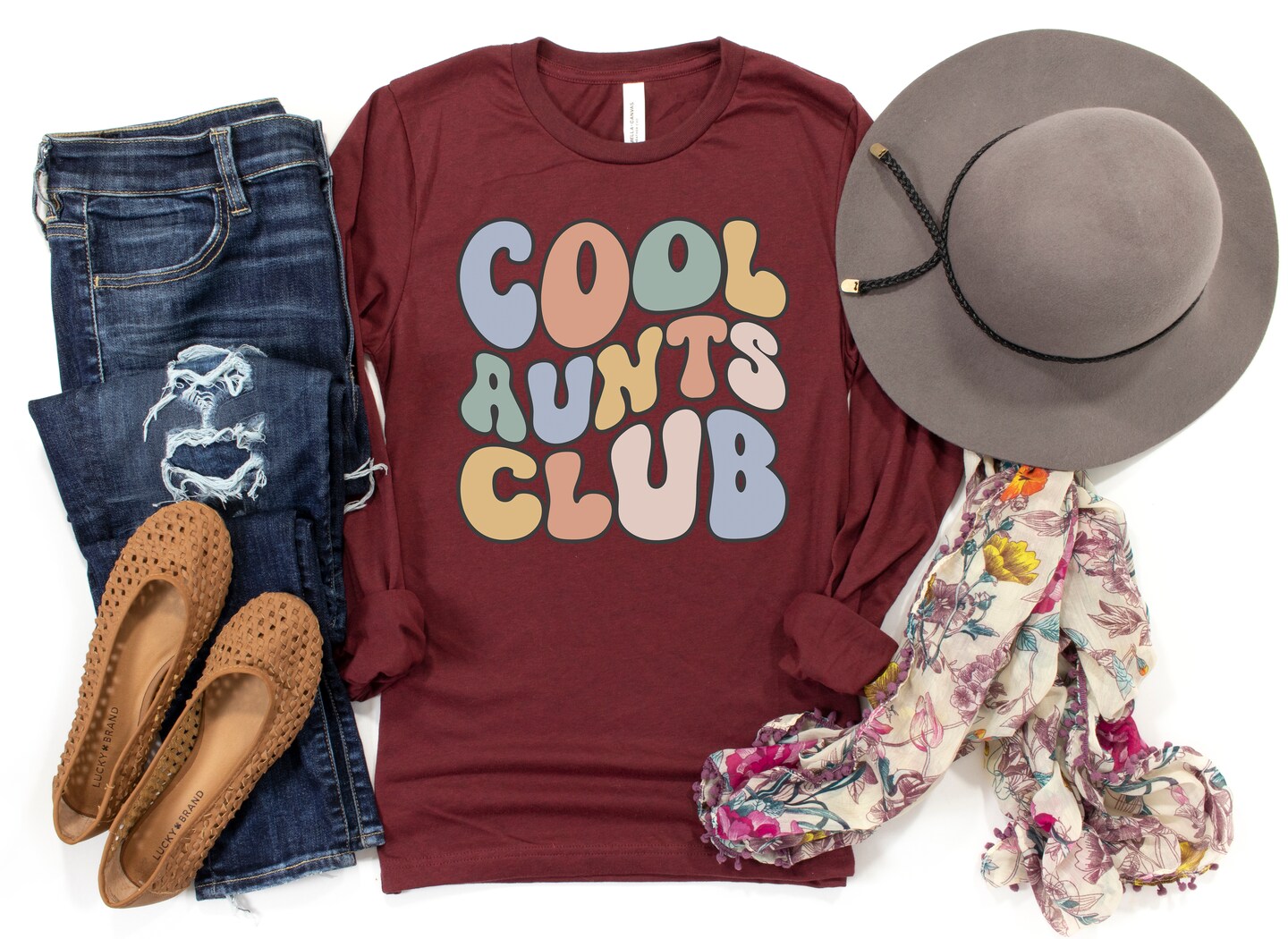Aunt Shirt Long Sleeve, Cool Aunts Club Shirt, Retro Aunt T Shirt, Aunt Tee, Gift for Aunt, Favorite Aunt Tee product 3