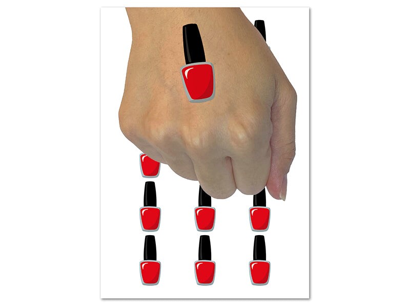 Cute Nail Polish Temporary Tattoo Water Resistant Fake Body Art Set