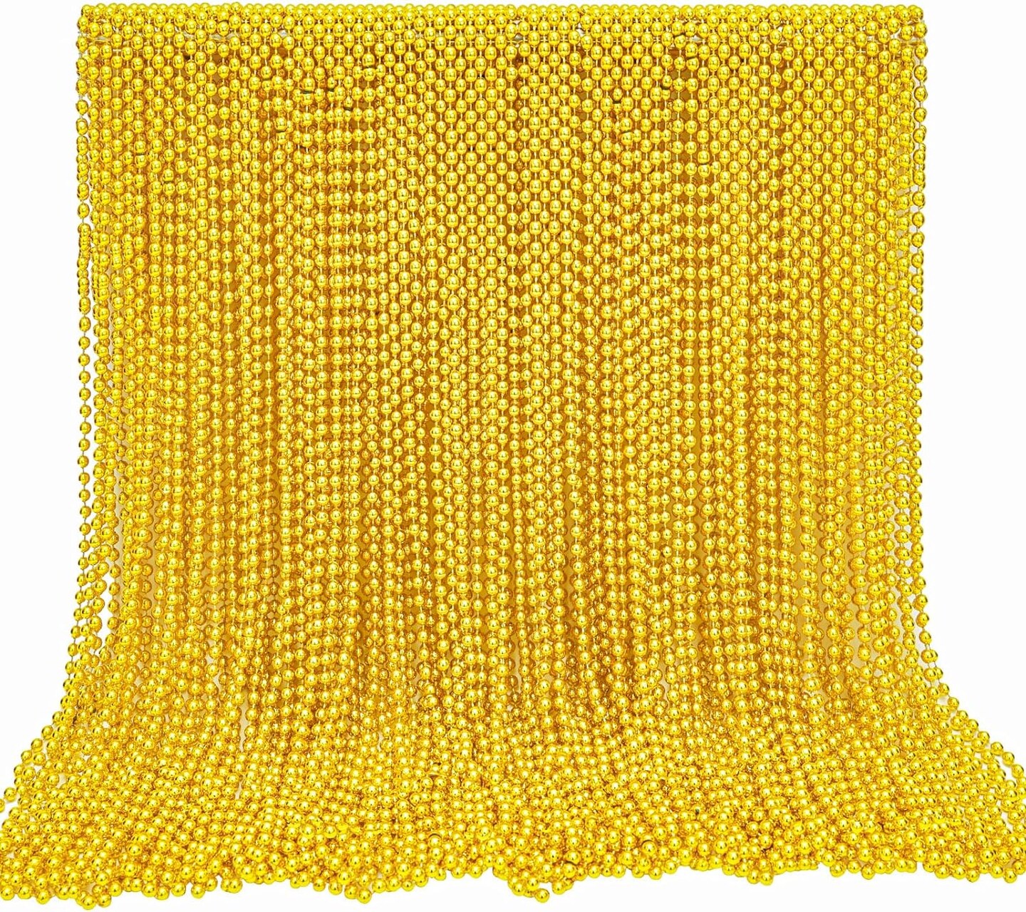 Garma 144Pcs Mardi Gras Gold Beads Bulk