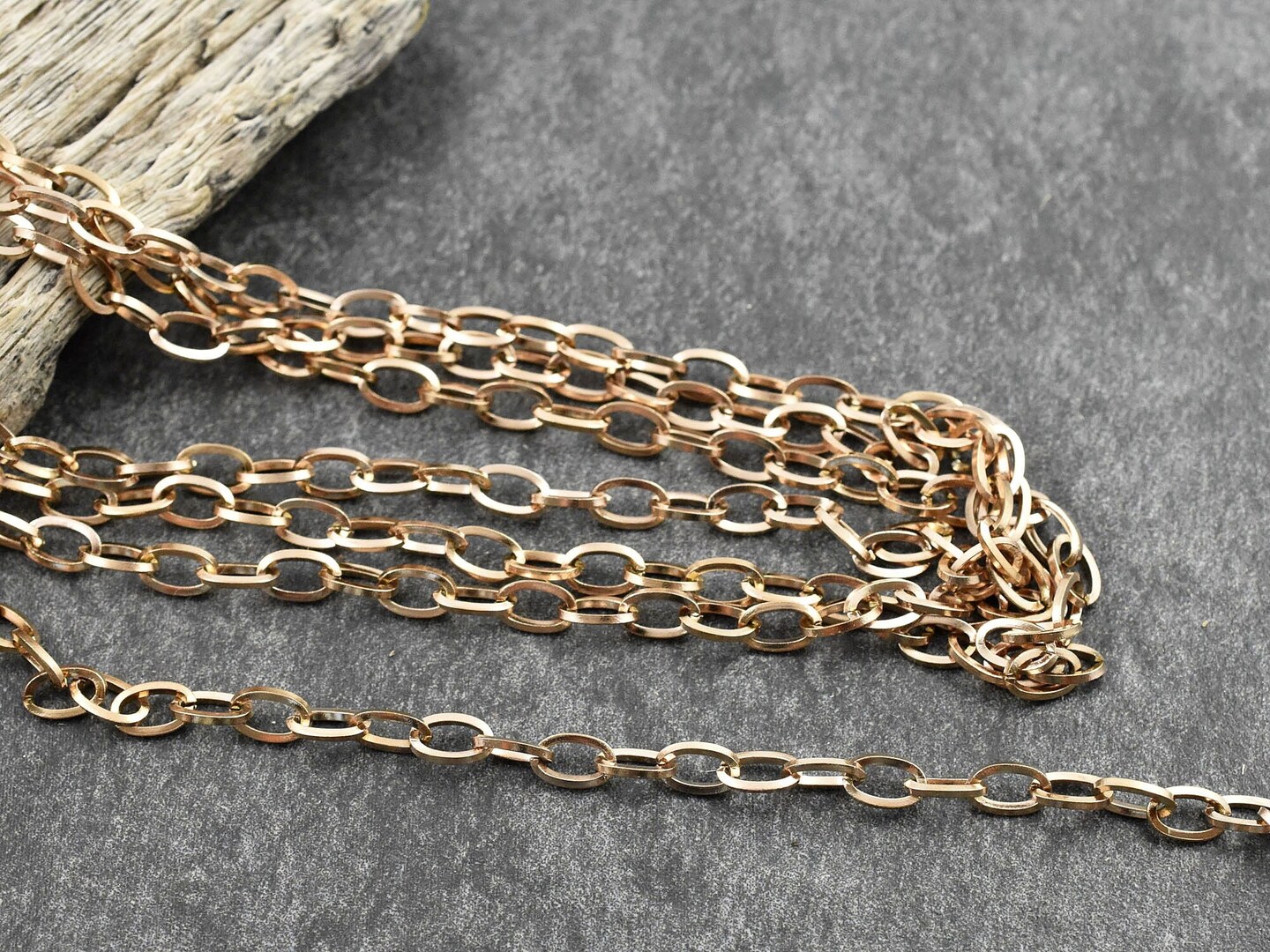 304 Rose Gold Stainless Steel Cable Chain 7x4mm