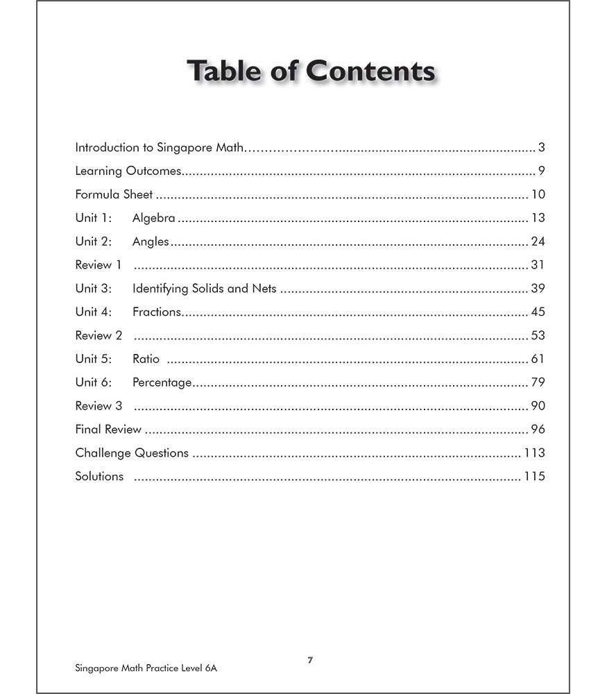 Singapore Math Level 6A 7th Grade Math Workbooks, Singapore Math Grade 7, Fractions, Ratios, and Algebra Workbook, 7th Grade Math Classroom or Homeschool Curriculum
