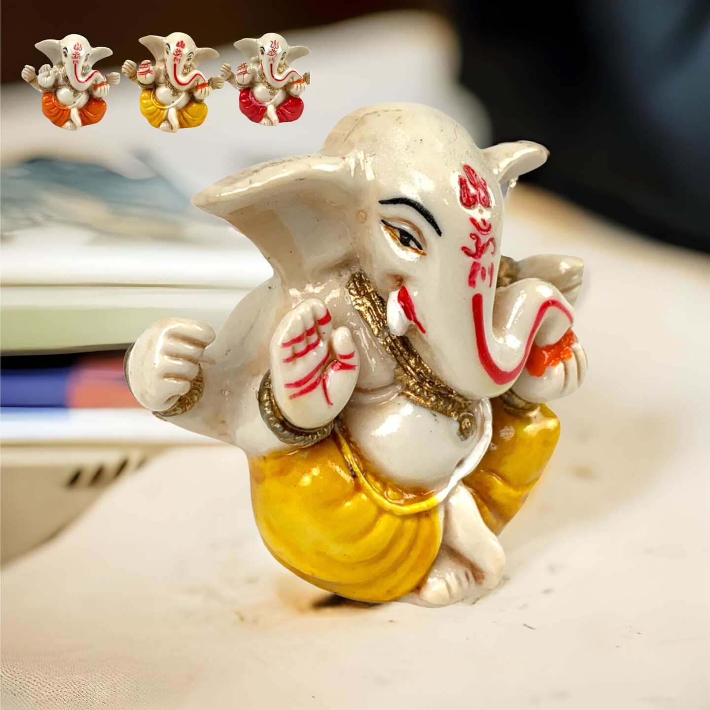 Brass Ganesha with Brown Antique Idol- 18