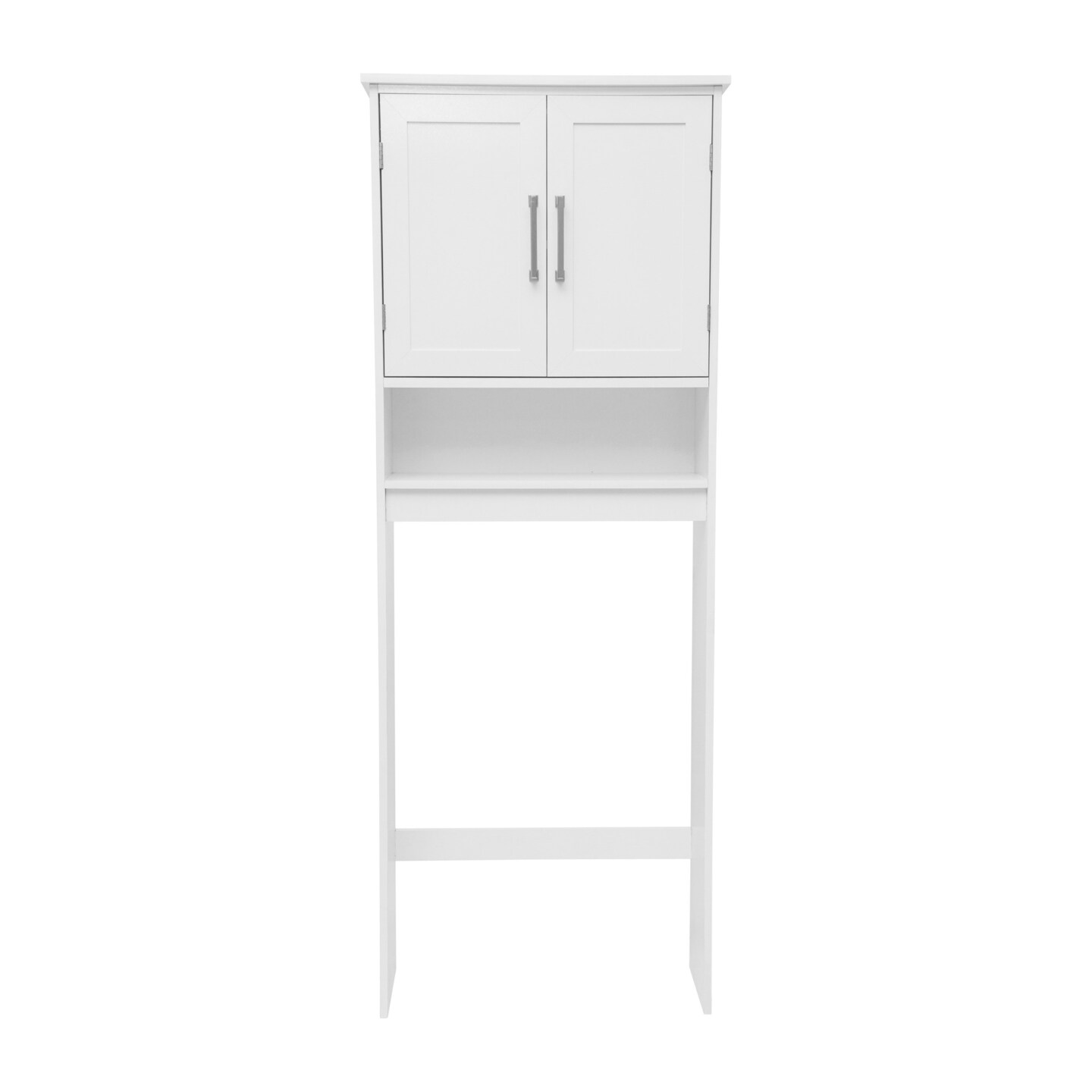 Merrick Lane Vigo Over the Toilet Bathroom Organizer with Shelves and Magnetic Closure Doors