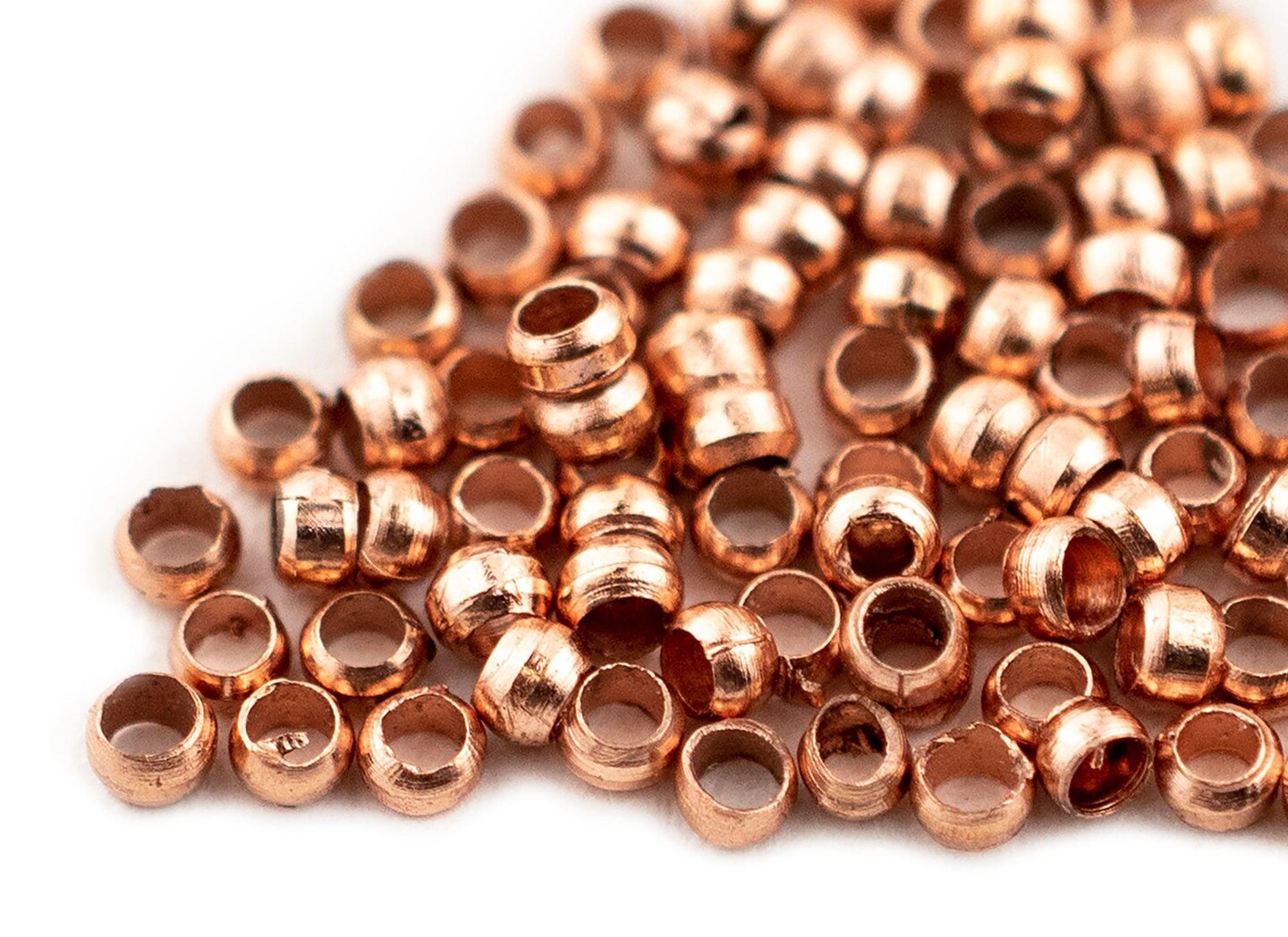 TheBeadChest Copper Round Crimp Beads (2mm, Set of 100)