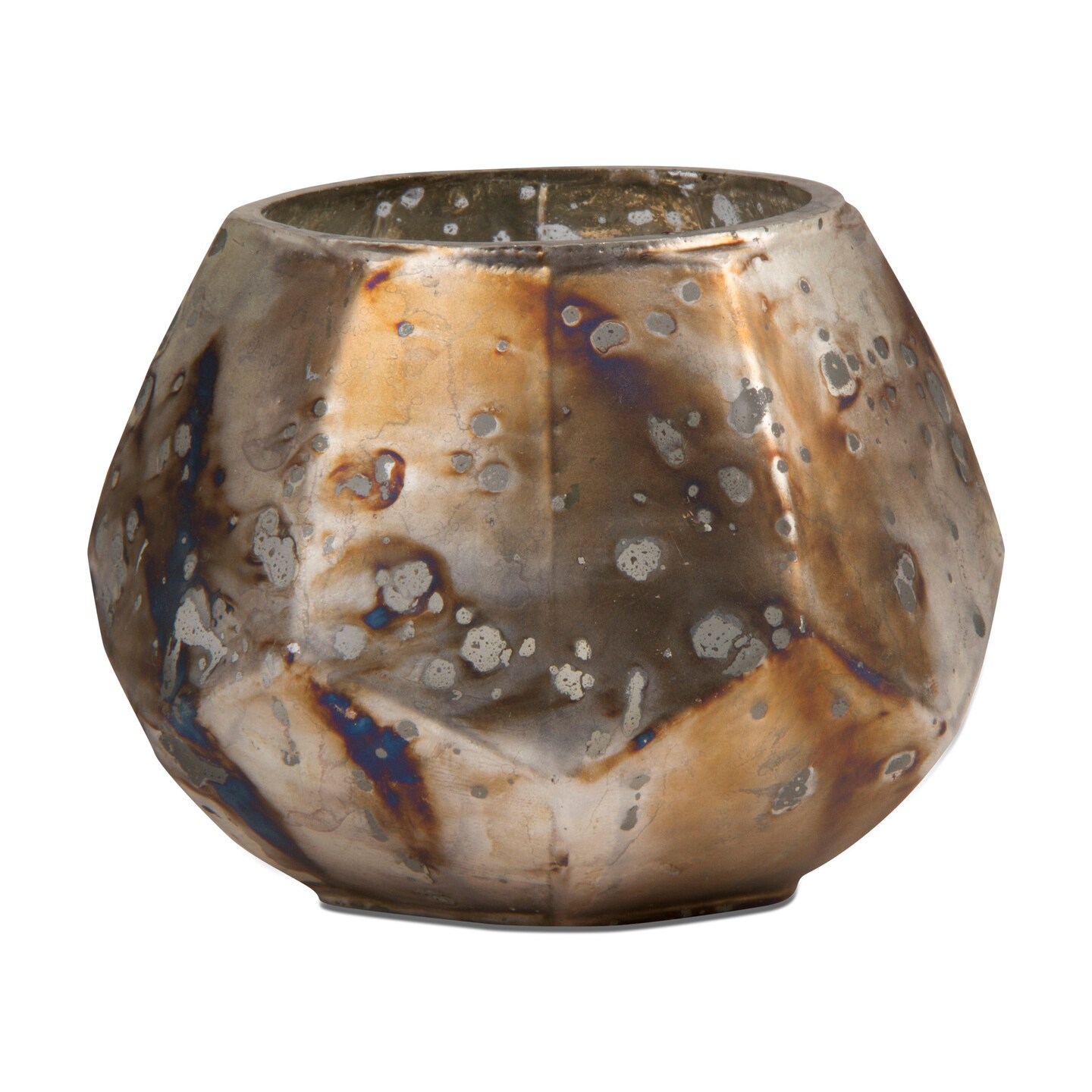 Antique Mercury Tealight Candle Holder, 4.0L x 4.0W x 3.25H inches