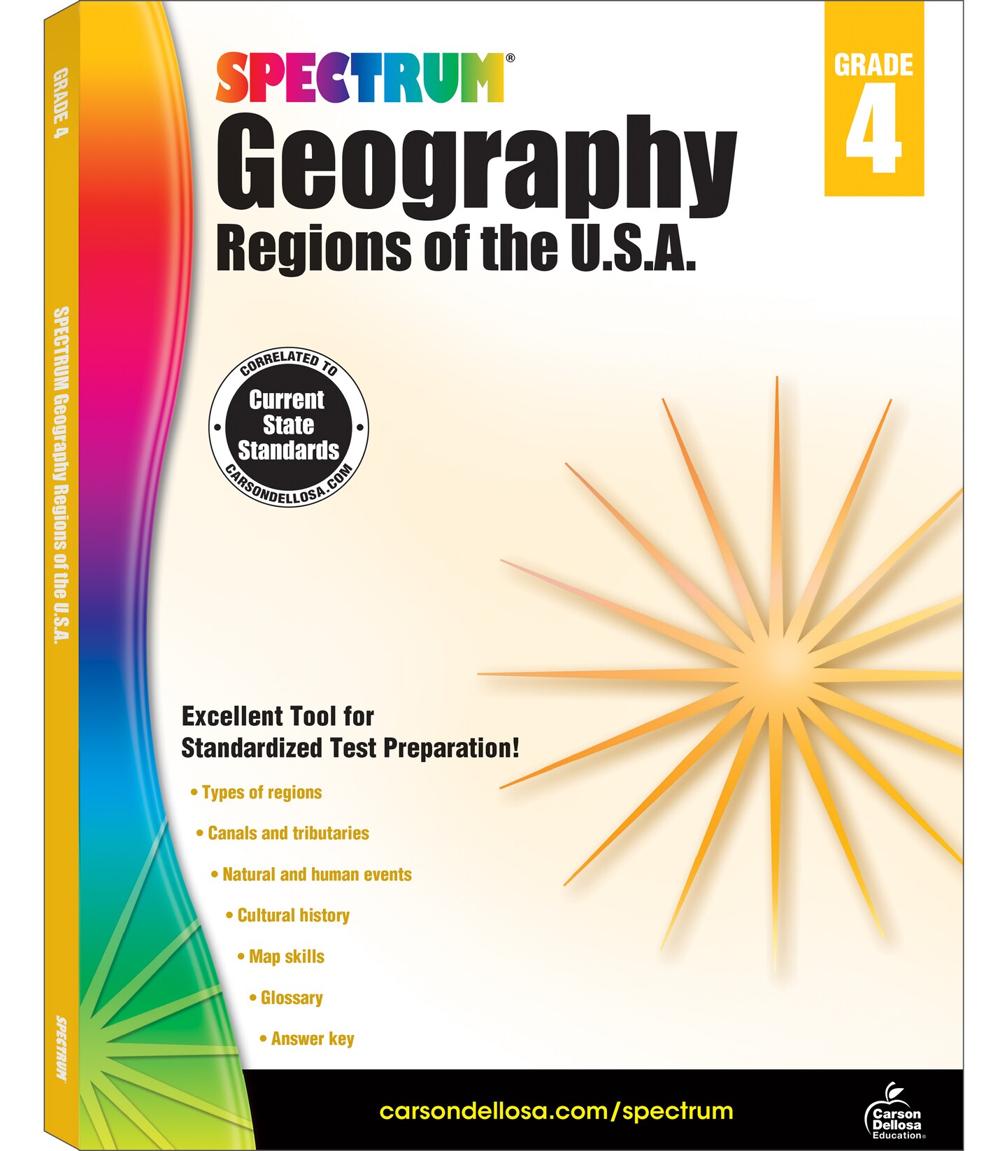 Spectrum Geography 4th Grade Workbook, Ages 9 to 10, Grade 4 Geography Workbook, United States Regions, Cultural and Natural History in America, and US Map Skills - 128 Pages