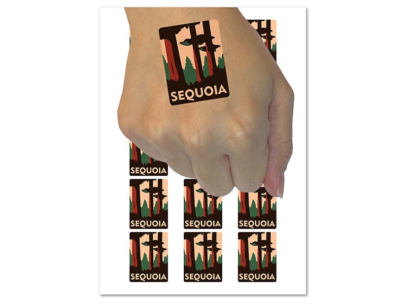 Destination Sequoia National Park Forest Temporary Tattoo Water Resistant Fake Body Art Set 7168