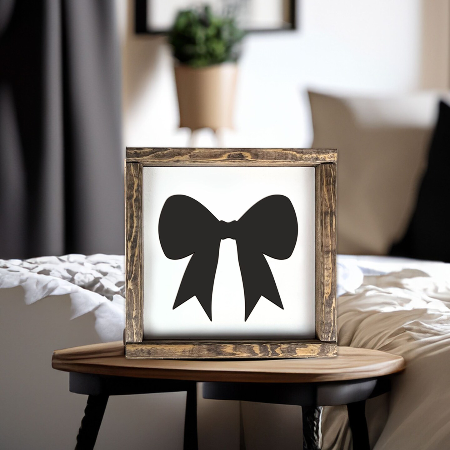 Coquette Pink Bow or Black Bow 3d Wood Sign, Western Coquette Decor, Bow Girl Nursery Decor, Sign Shelf Decor, Baby Shower Gift - image9