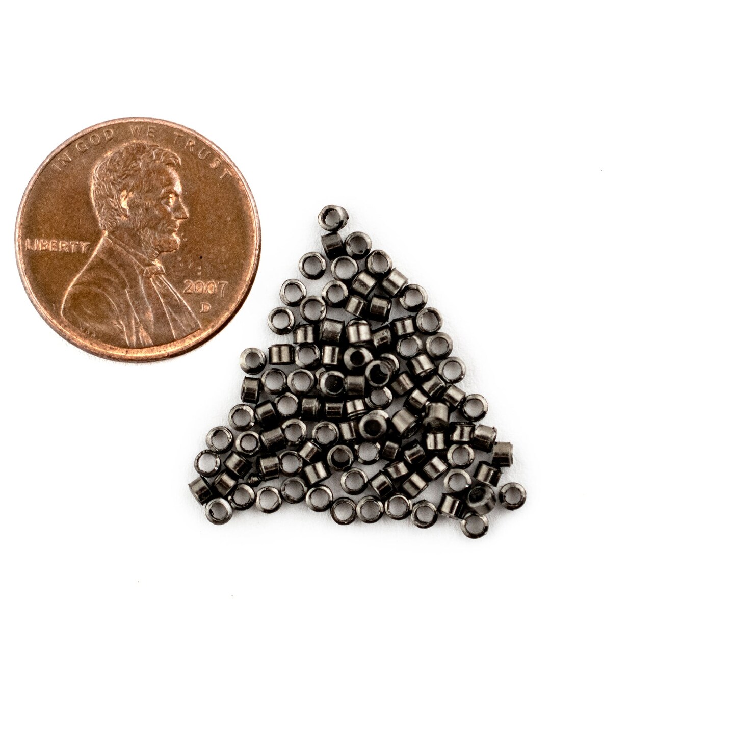TheBeadChest Gunmetal Tube Crimp Beads (1.5mm, Set of 100)