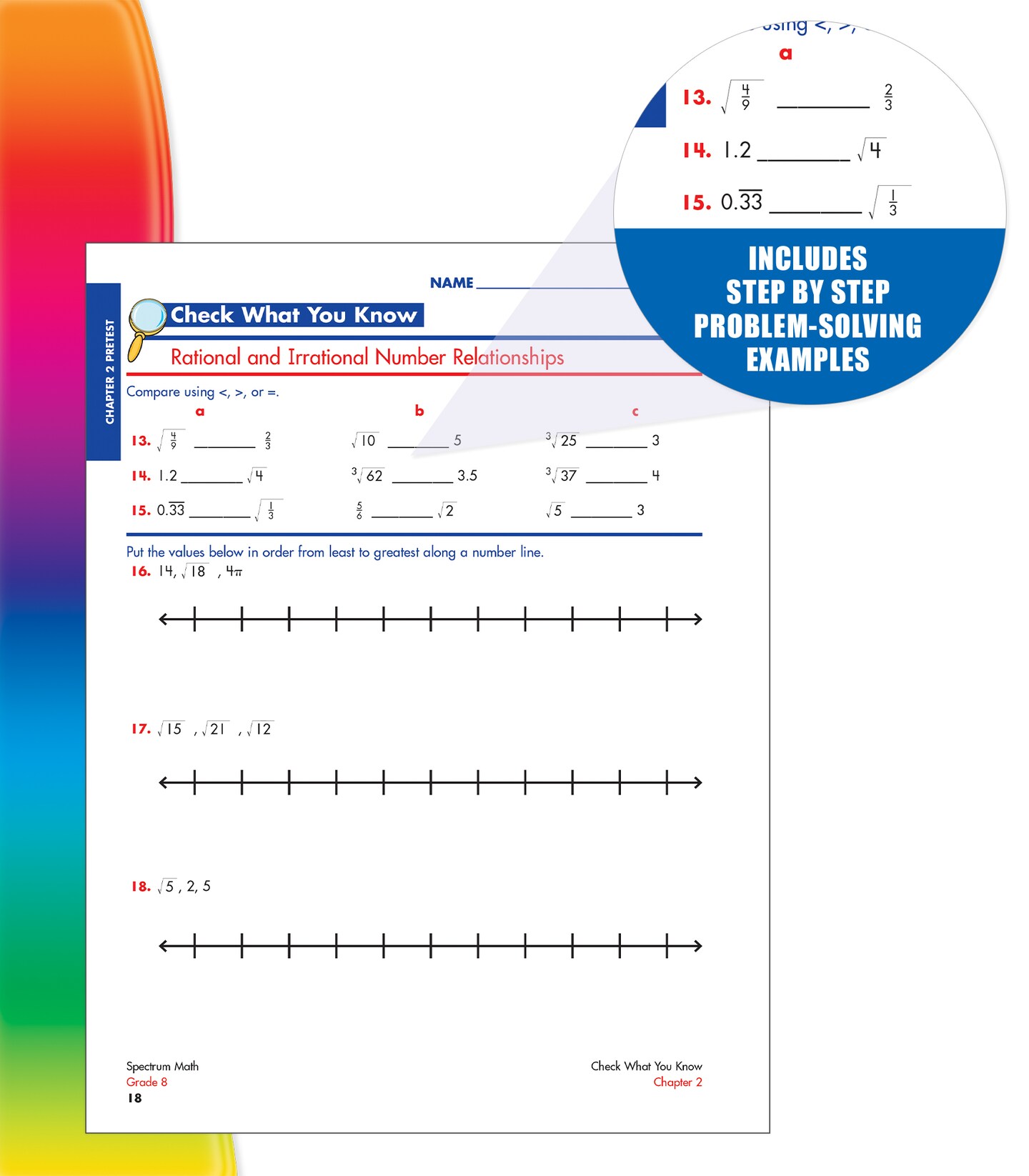 Spectrum 8th Grade Math Workbooks, Ages 13-14, Geometry, Integers, Rational &#x26; Irrational Numbers, and Pythagorean Theorem 8th Grade Math Practice, Grade 8 Math Workbook For Teens
