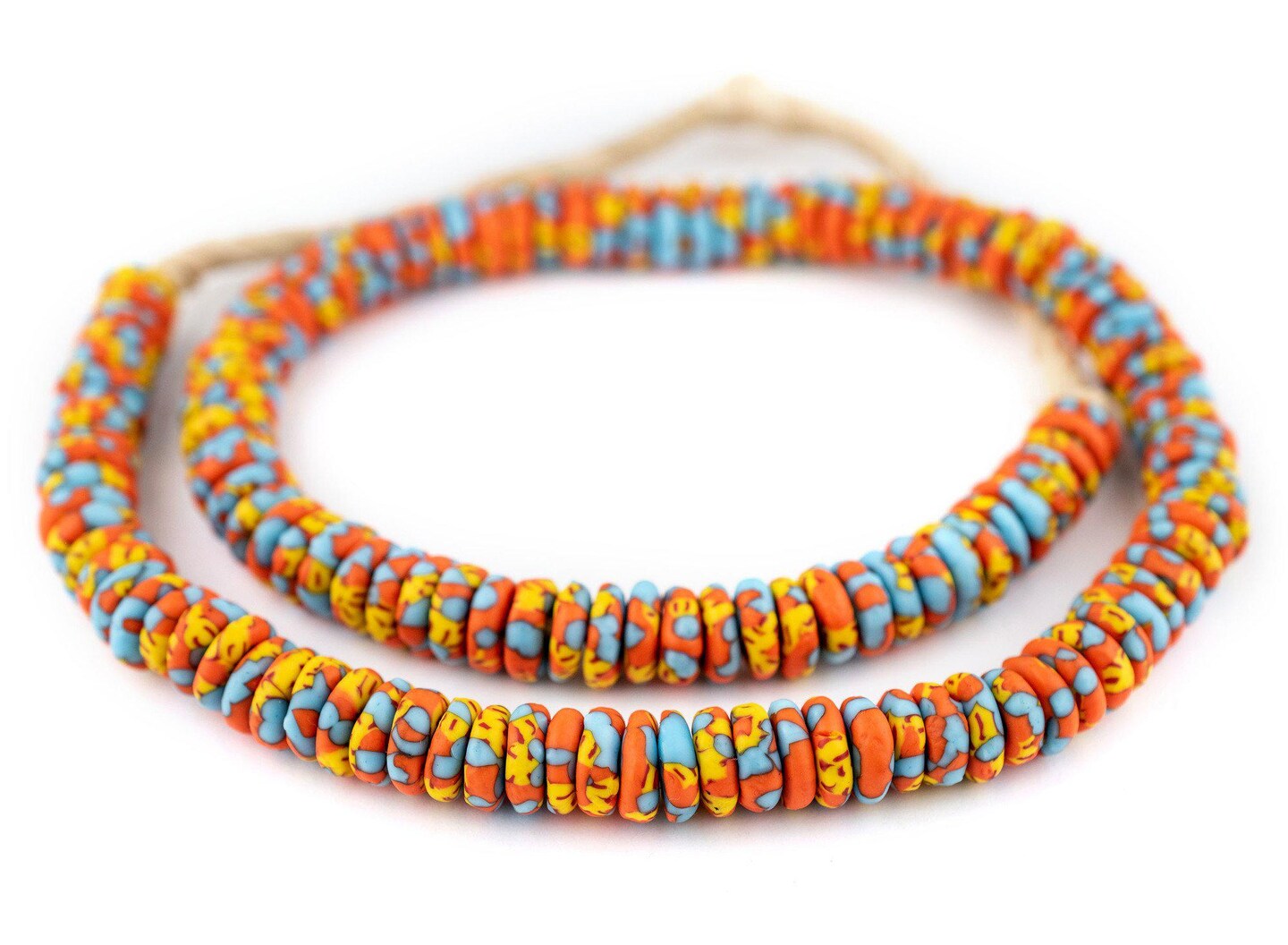 TheBeadChest Lava Fire Fused Rondelle Recycled Glass Beads (11mm)