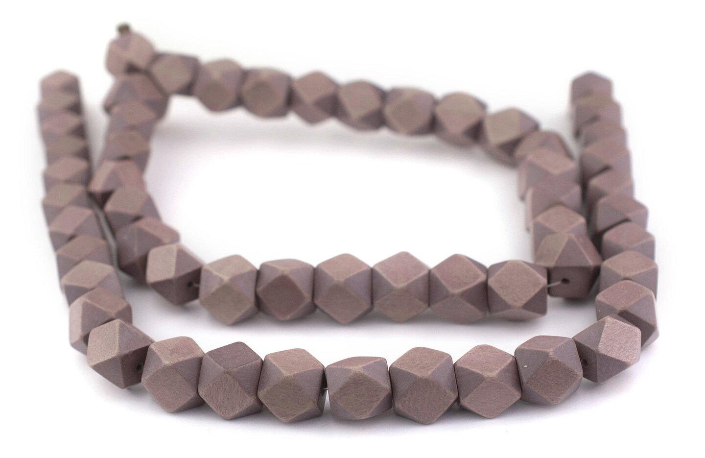 TheBeadChest Brown Cornerless Cube Wood Beads: 15mm Diamond Cut Natural Organic Beads for Jewelry Making