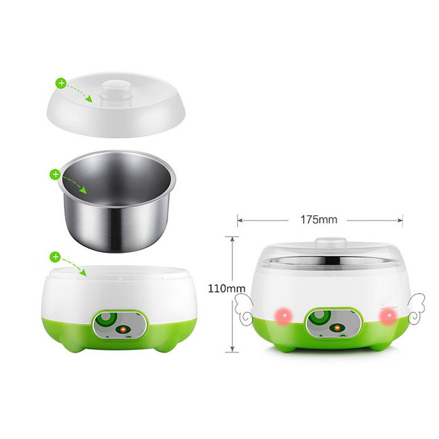 Kitcheniva 1L Yogurt Maker Machine Auto Constant Temperature With Stainless Steel Inner Pot