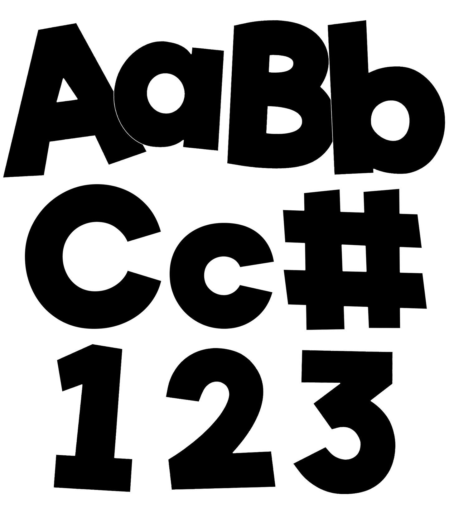 Carson Dellosa 219-Piece Black Cutout Letters, 4" Upper and Lowercase Alphabet, Numbers, Punctuation, and Symbols for Bulletin Board, Posterboard, Party, and Classroom Decor