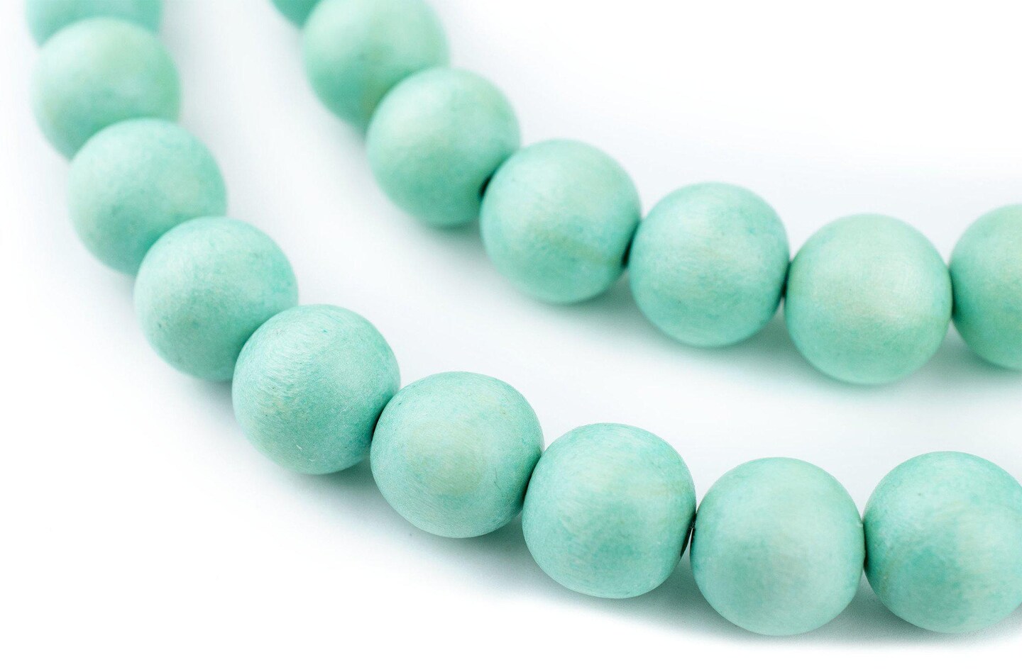 TheBeadChest 16mm Natural Round Wood Beads, Wooden Beads Loose Wood Spacer Beads for DIY Jewelry Making, 4 Sizes (8mm, 10mm, 12mm, 20mm) - Green - Turquoise