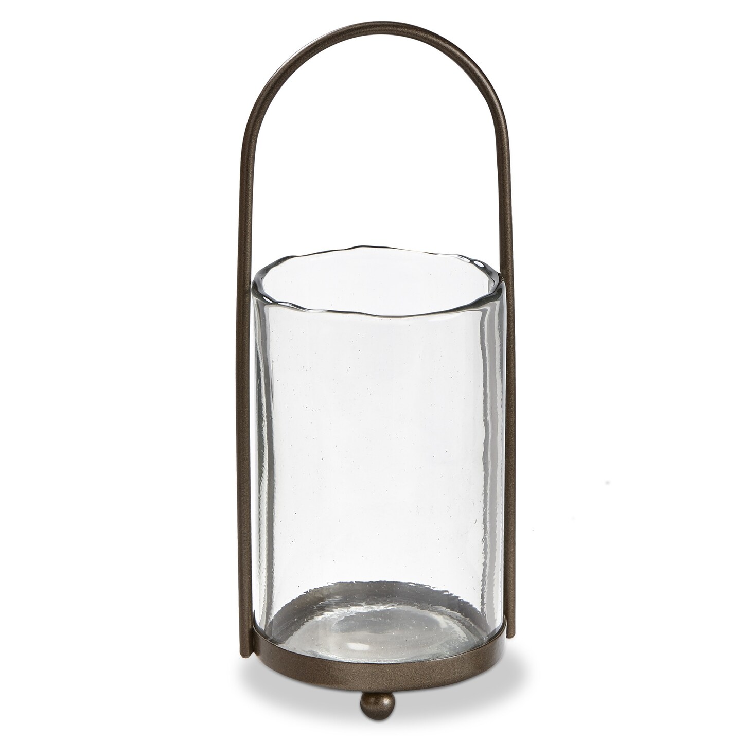 Cabo Metal And Clear Glass Hurricane PIllar Candle Holder, 3.5L x 3.5W x 9.5H inches