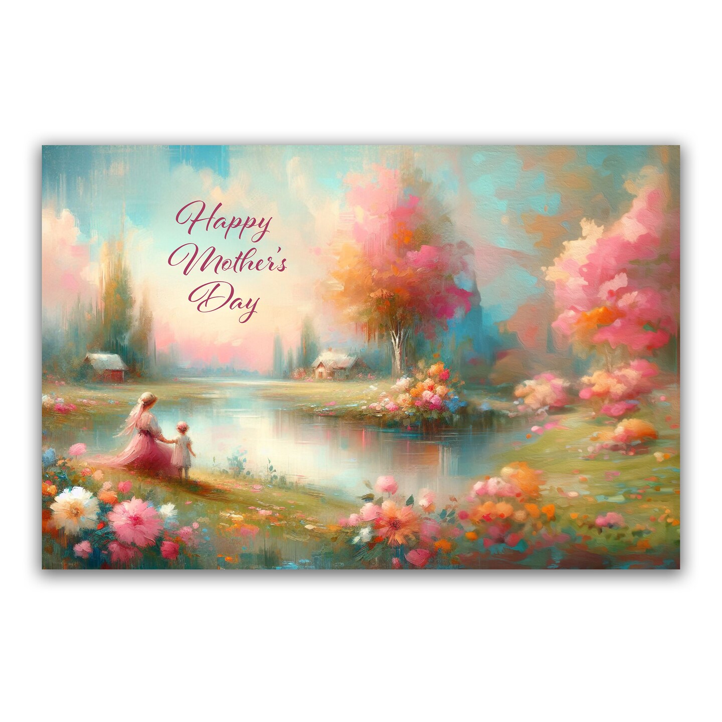 Mother&#x27;s Day in the Park Wooden Postcard