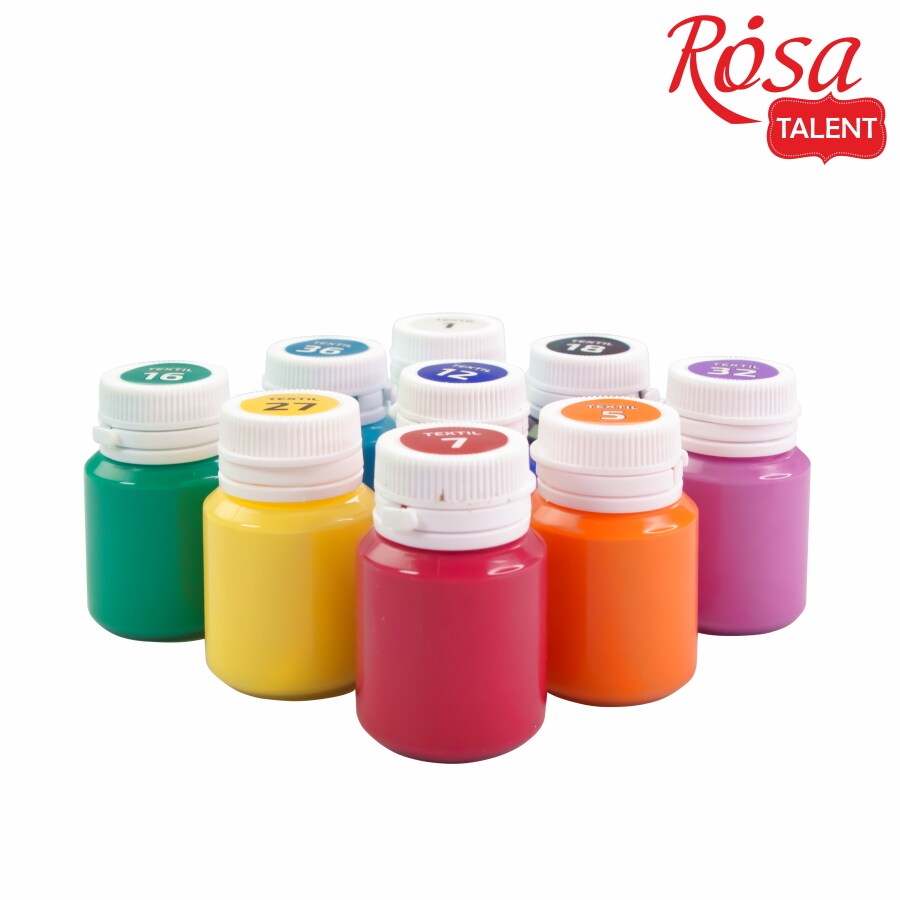 STYLE Textile Acrylic Paint Set. 9 colors (20ml) by Rosa Talent