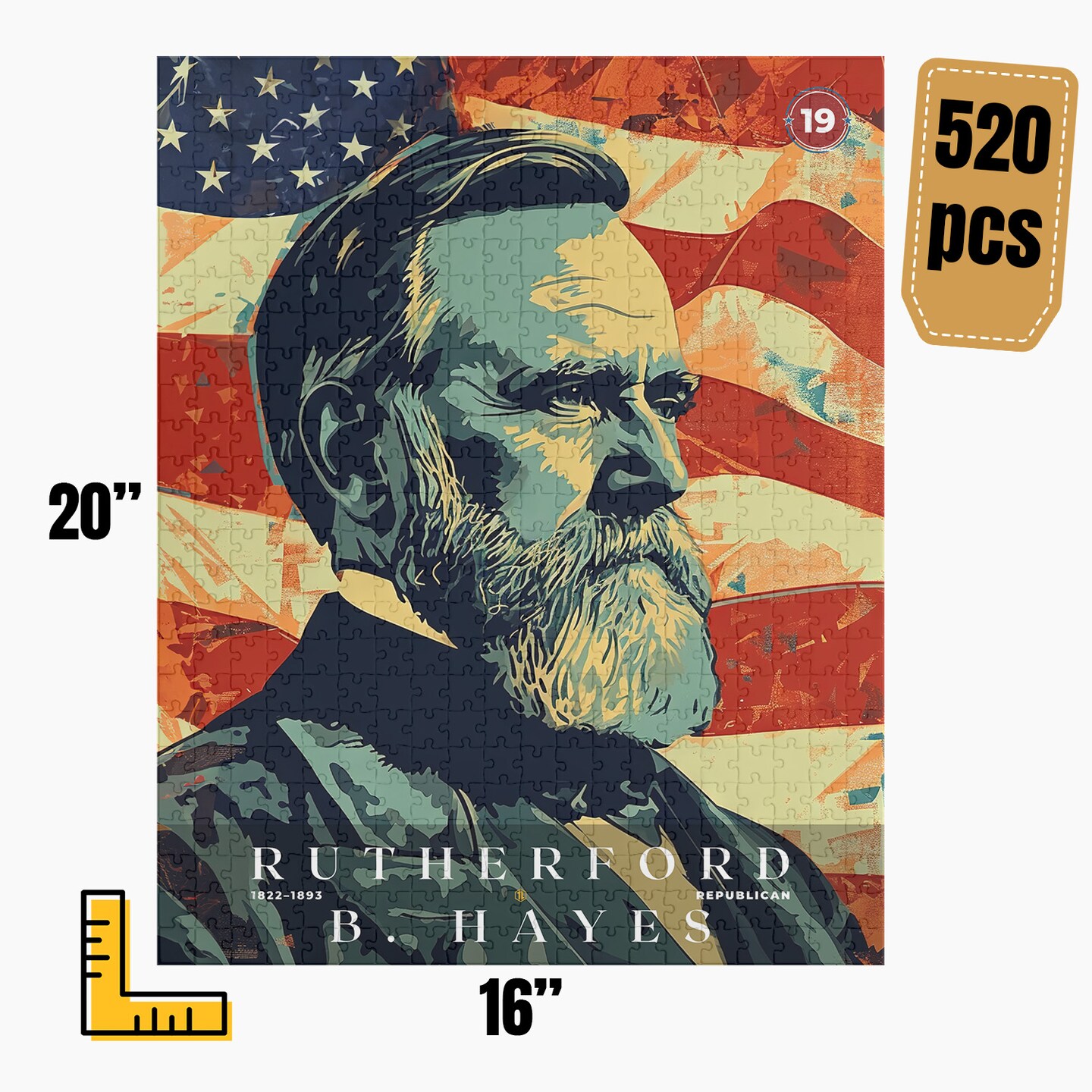 Rutherford B. Hayes Jigsaw Puzzle, Family Game, Holiday Gift | S5 product 4