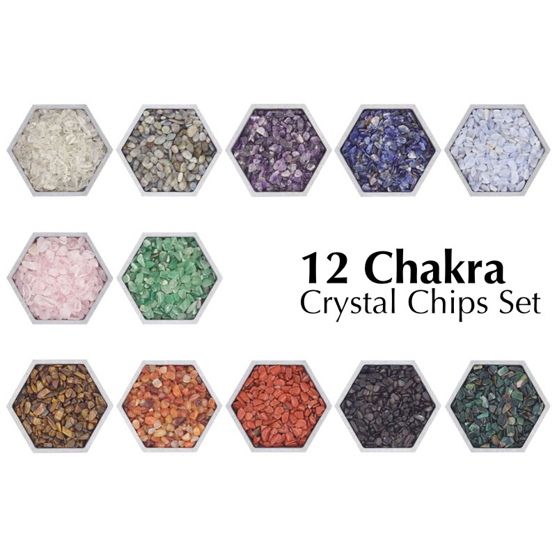 12 Chakra Crystal Chips Set - One ounce of each Crystal