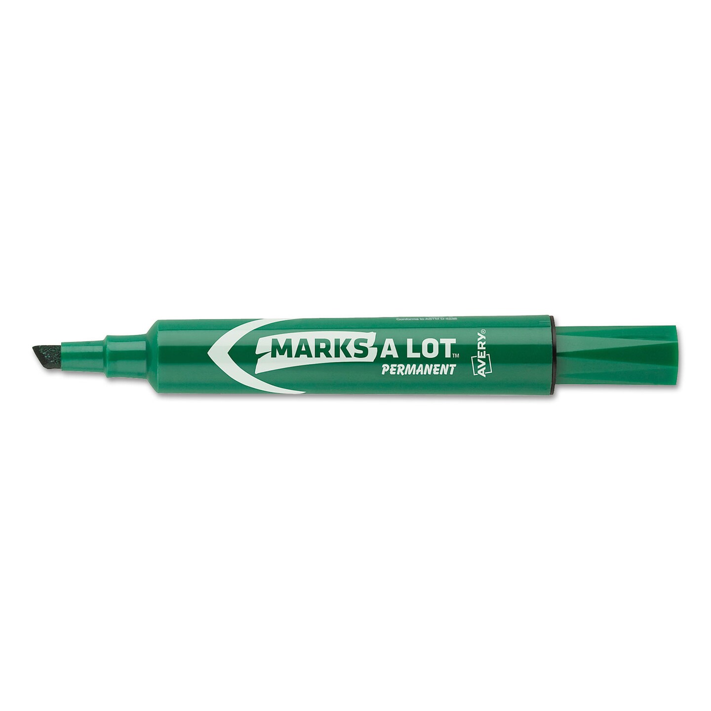 Avery MARKS A LOT Regular Desk-Style Permanent Marker, Broad Chisel Tip, Green, Dozen