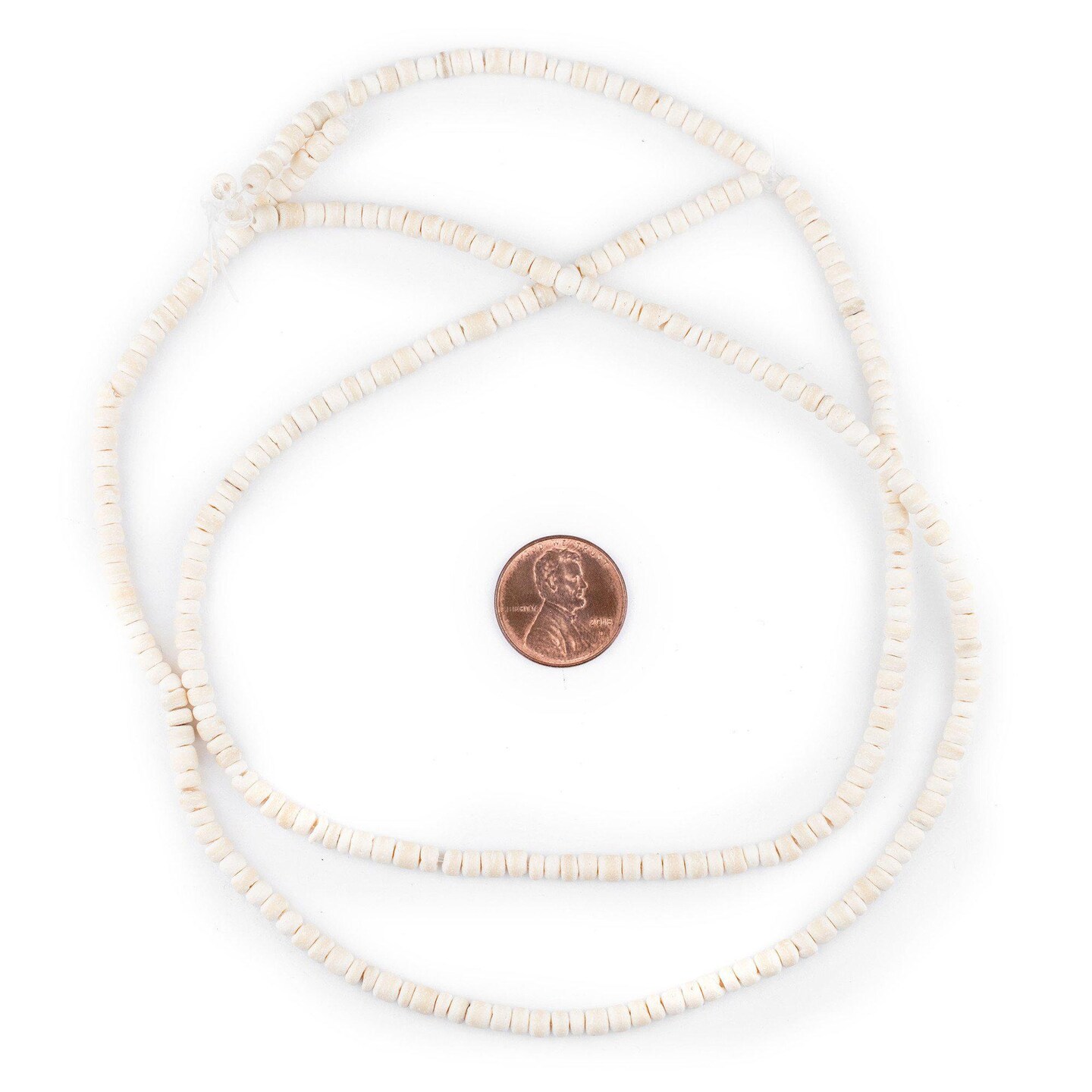 TheBeadChest White Natural Coconut Beads (4mm)