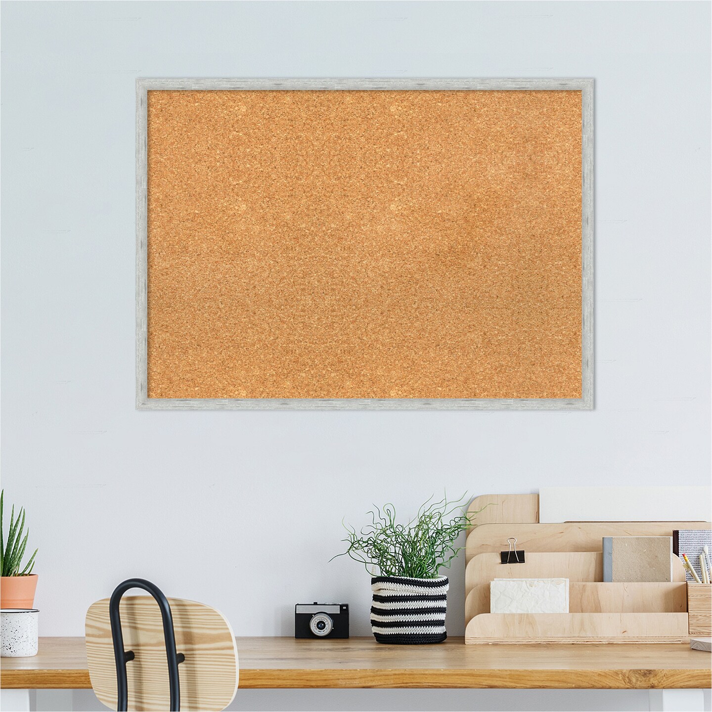 Imprint Wood Framed Corkboard, Natural Cork