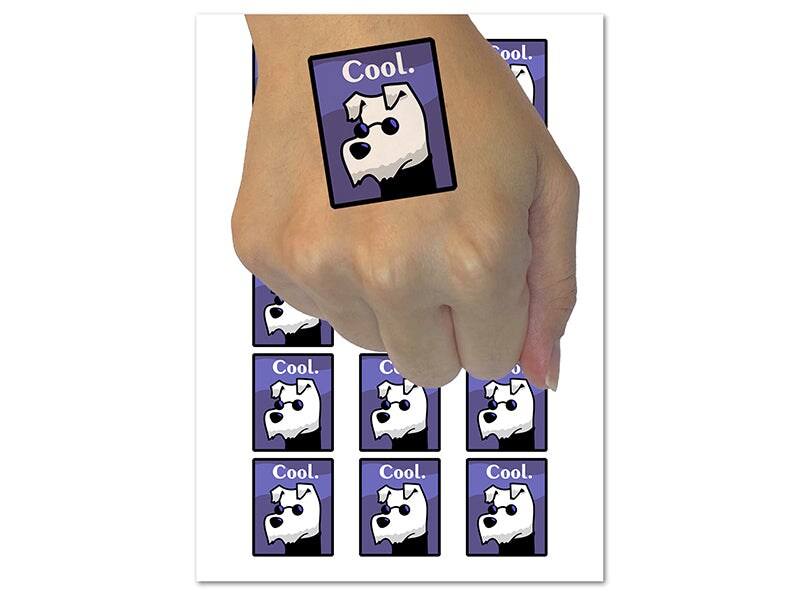 Really Cool Jazz Dog Schnauzer Temporary Tattoo Water Resistant Fake Body Art Set Collection (1 Sheet)