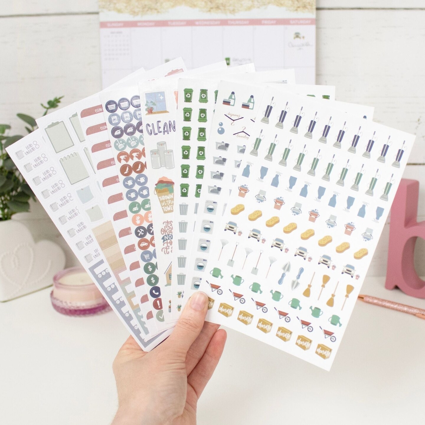 bloom daily planners Sticker Sheets, Household Chore Pack