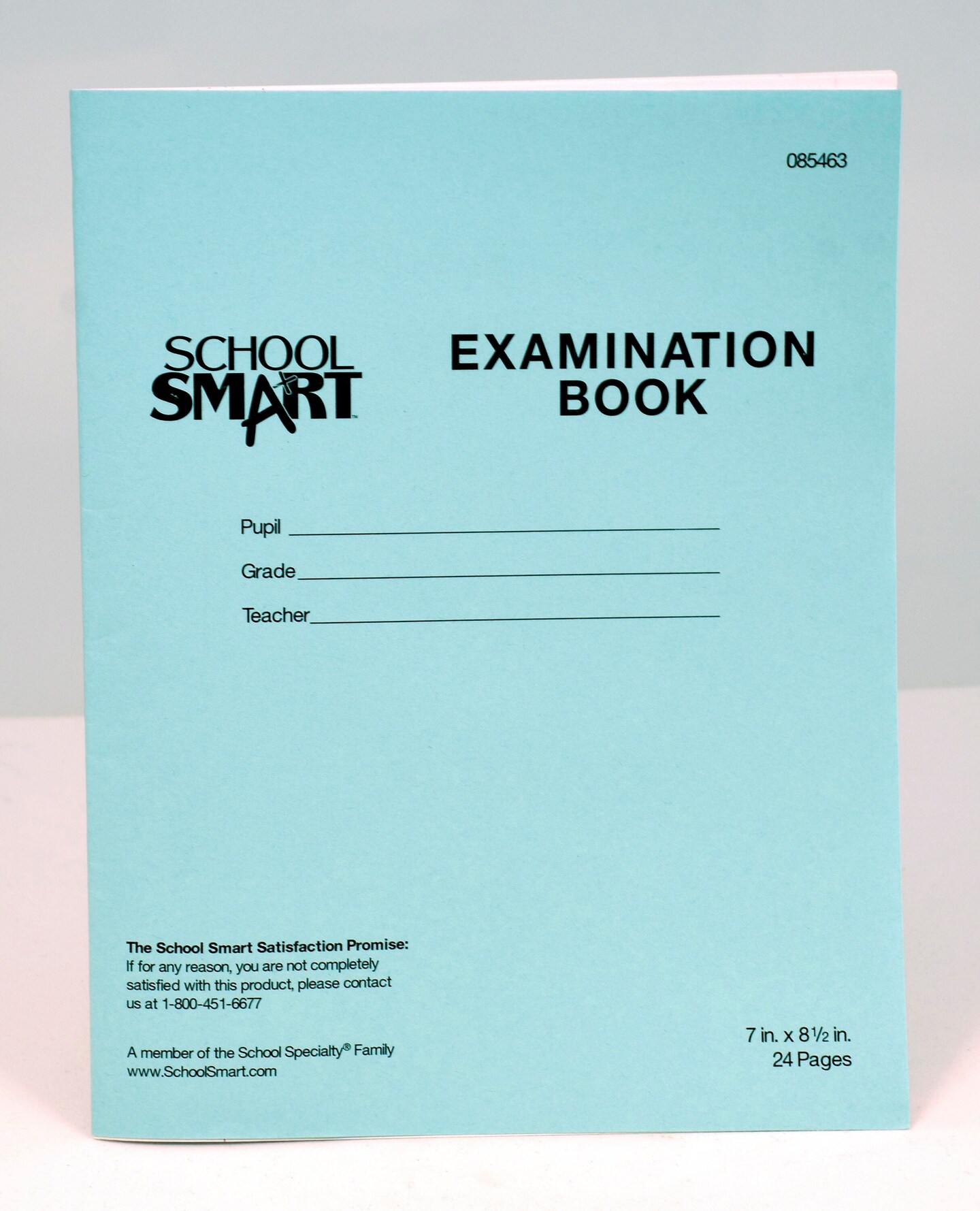 School Smart Examination Blue Book with 24 Pages, 7 x 8-1/2 Inches, Pack of 50 Books