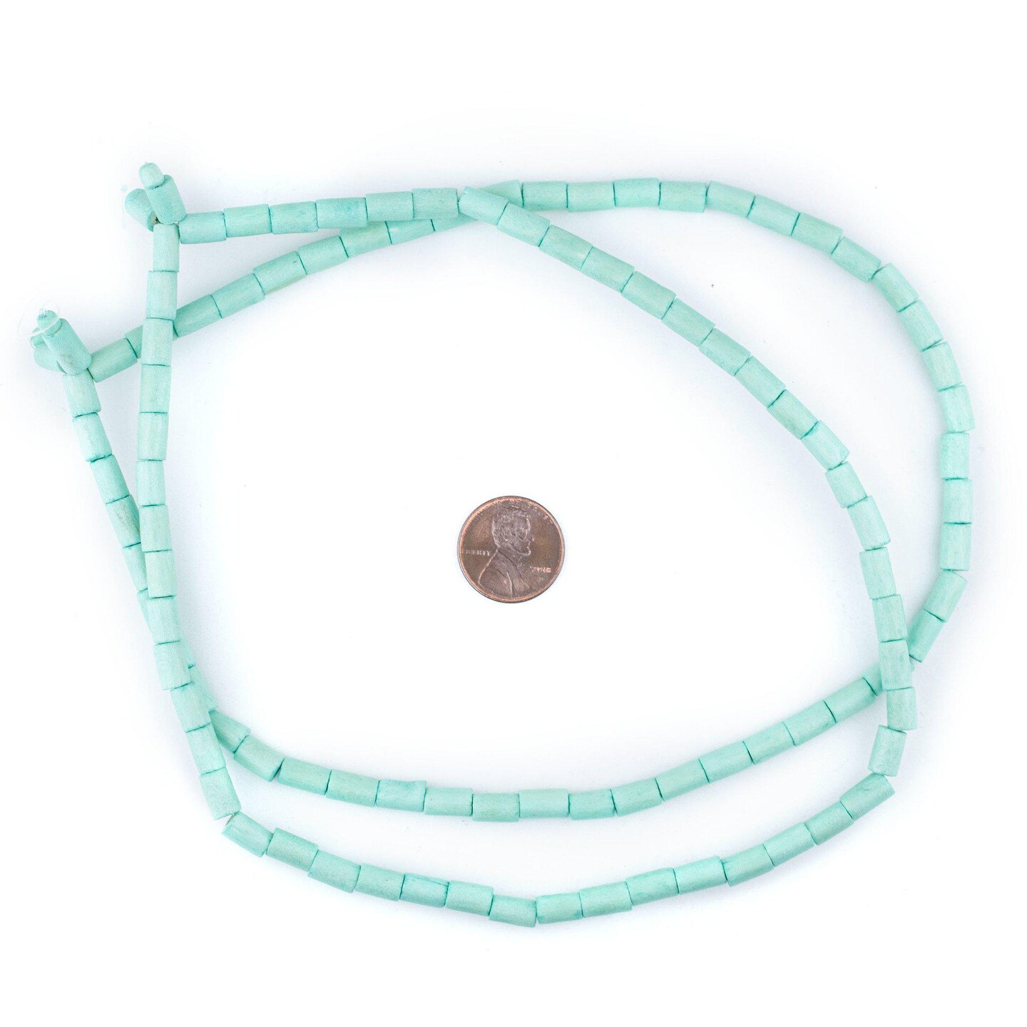 The Bead Chest Pistachio Green Tube Natural Wood Beads (7x5mm): Organic Eco-Friendly Wooden Bead Strand for DIY Jewelry, Crafts, Necklace and Bracelet Making