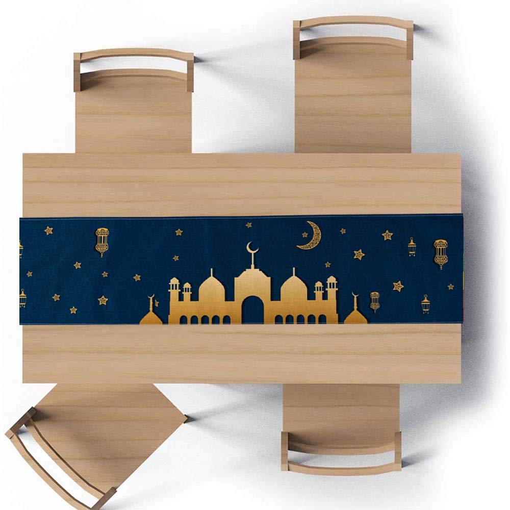 Know me Eid Mubarak Table Runner Table Decorations - Ramadan Mosque Lattern Islamic Happy Ramadan Mubarak 2021 Party Supplies Decorations