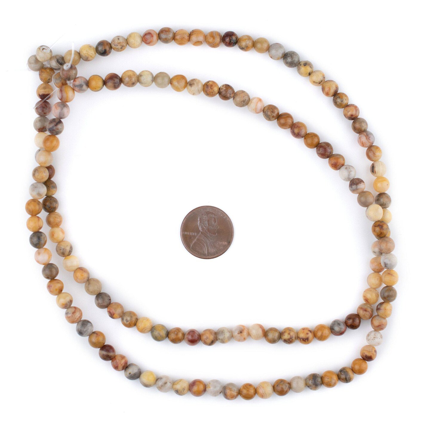 TheBeadChest Round Crazy Lace Agate Beads (6mm): Organic Gemstone Round Spherical Energy Stone Healing Power Crystal for Jewelry Bracelet Mala Necklace Making