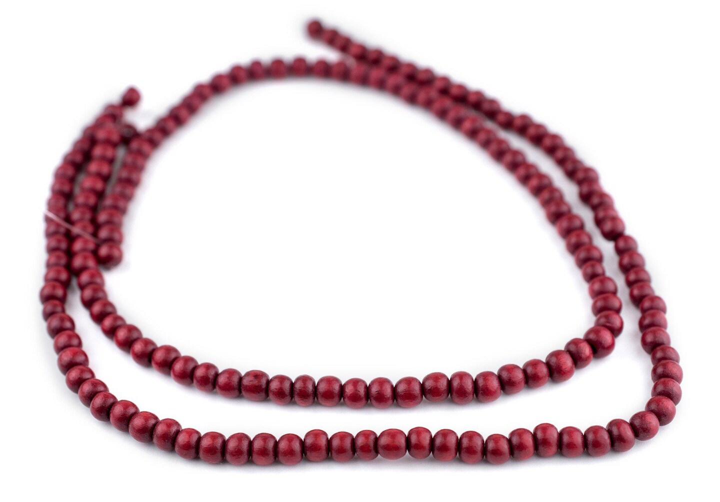 The Bead Chest Natural 6mm Wooden Beads in Red for Jewelry Making – Round Loose Wood Spacer Beads I Approximately 75 Beads