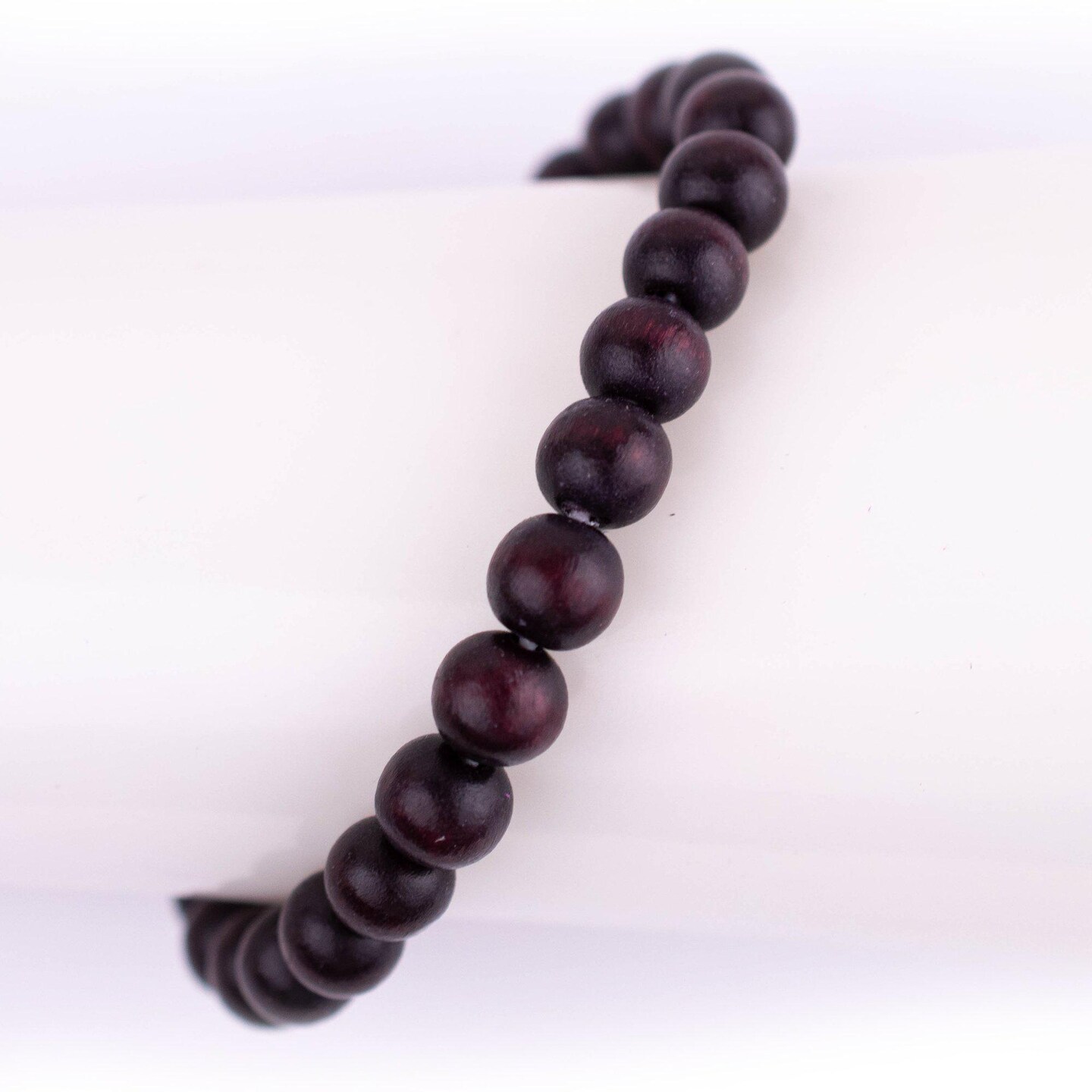 TheBeadChest Wood Stretch Bracelet, Dark Brown - Stackable Beaded Jewelry, Unisex for Men &#x26; Women