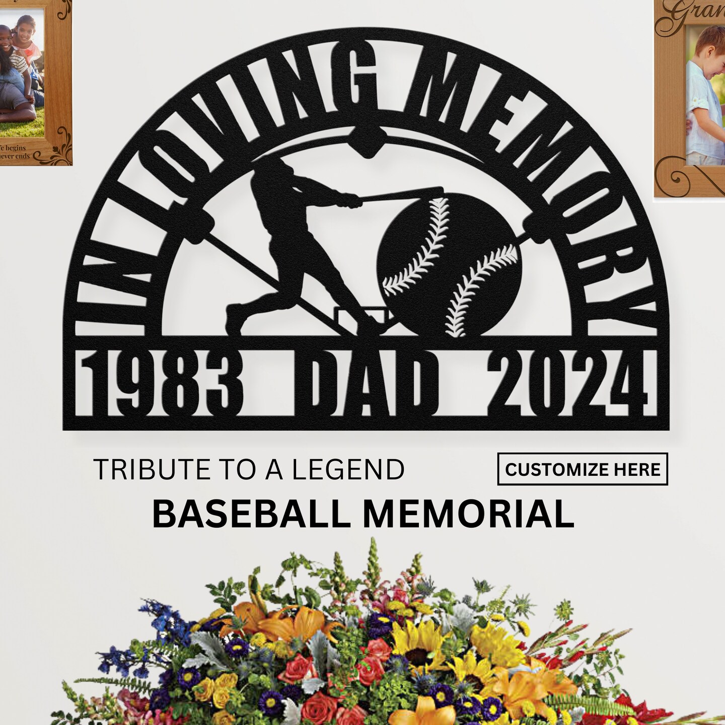 Legendary Baseball Memorial Gift - Personalized Sports Tribute Memorial ...