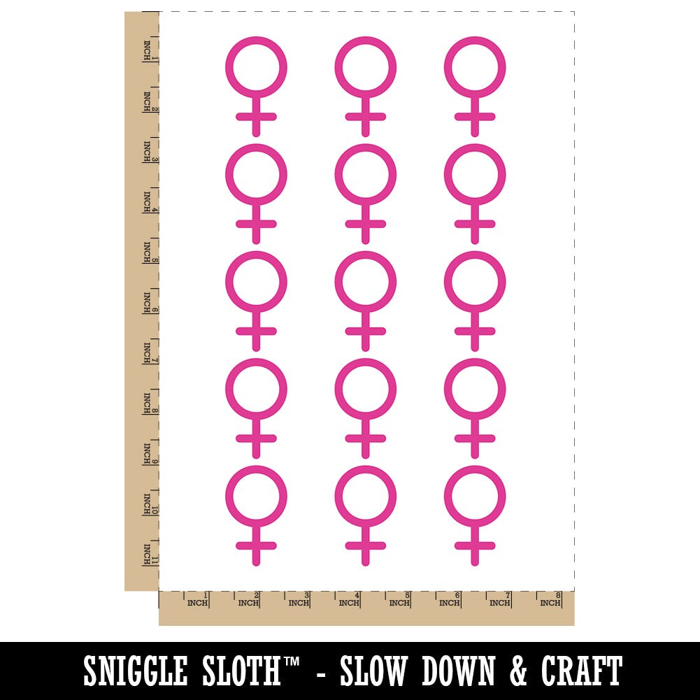 Venus Woman Female Gender Symbol Temporary Tattoo Water Resistant Fake Body Art Set Collection (1 Sheet)