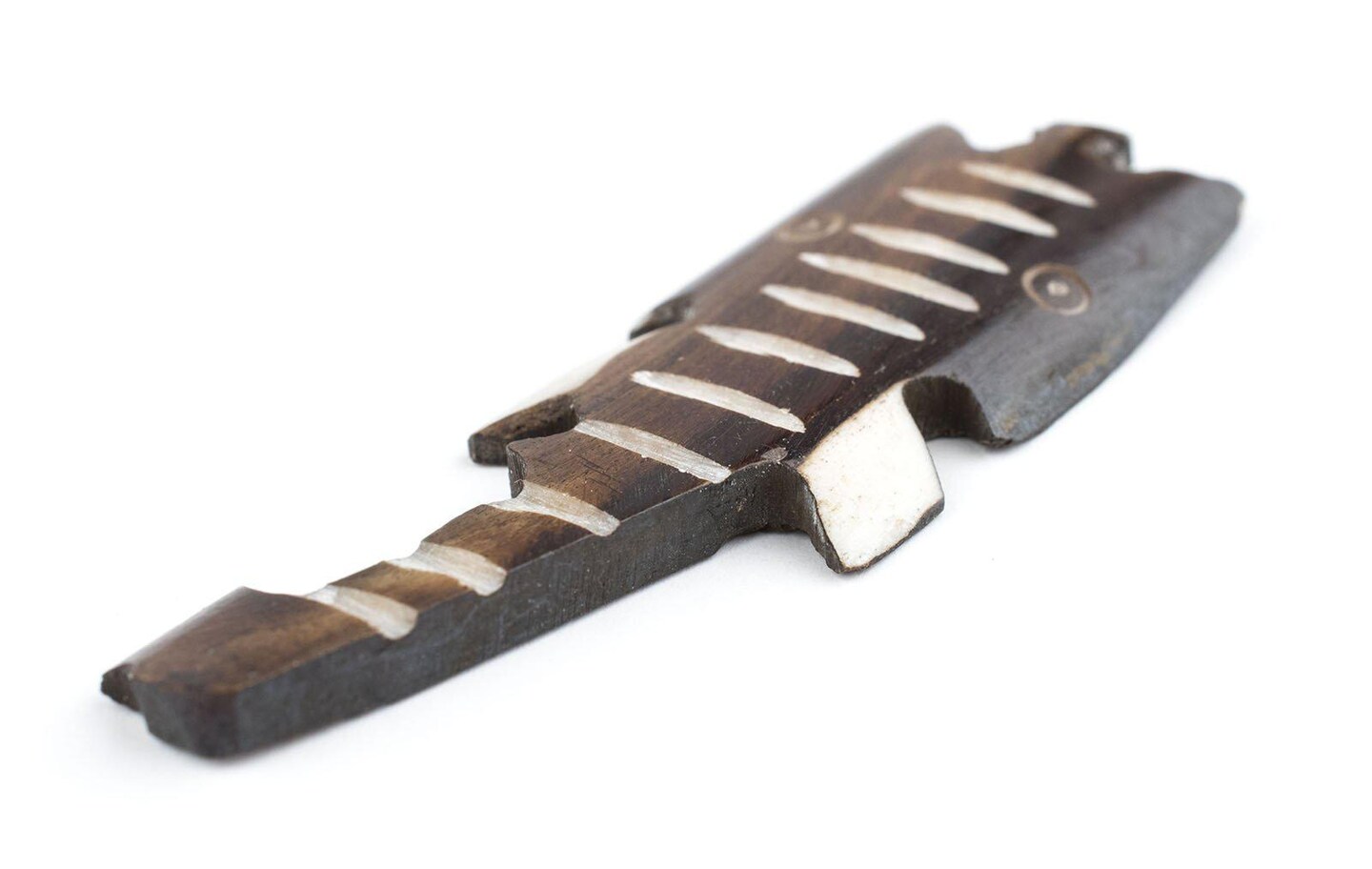 The Bead Chest Elephant Head Batik Bone Pendant 20mm Kenya African Brown Handmade