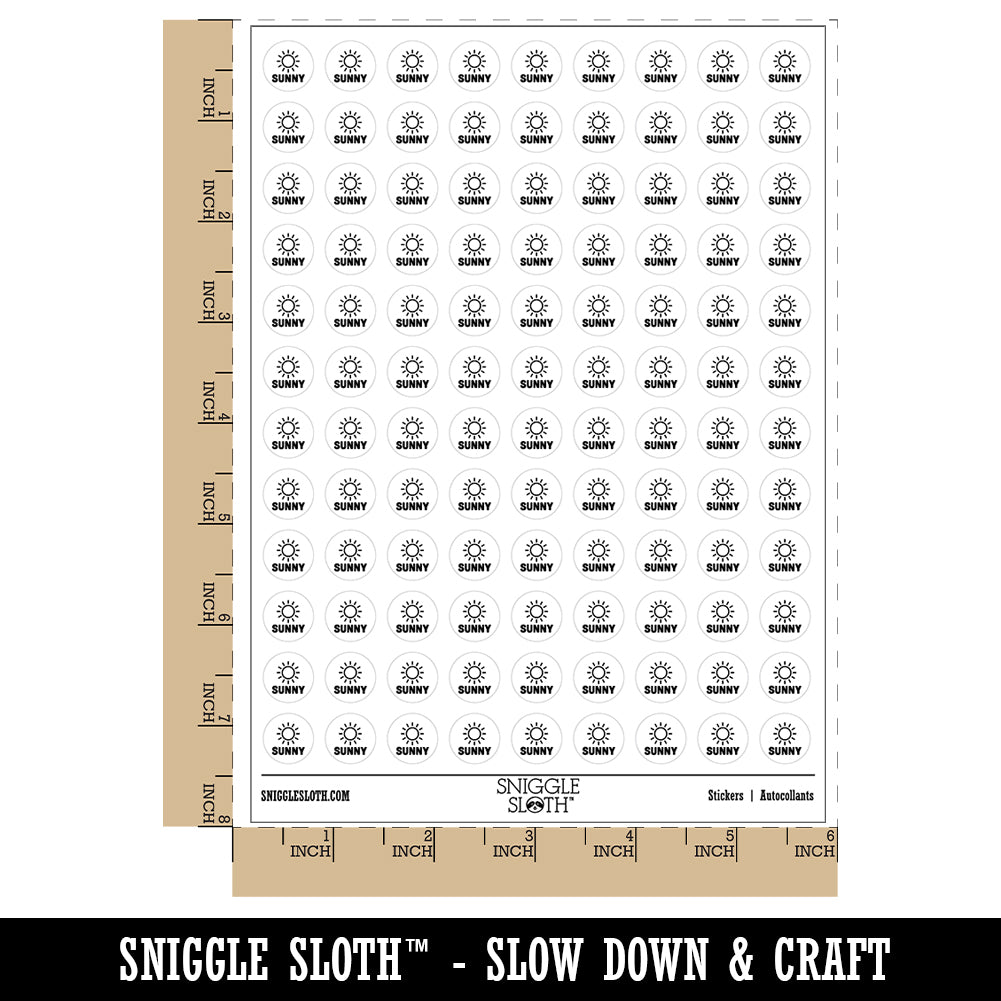 Sunny Weather Day Planner 200+ 0.50&#x22; Round Stickers