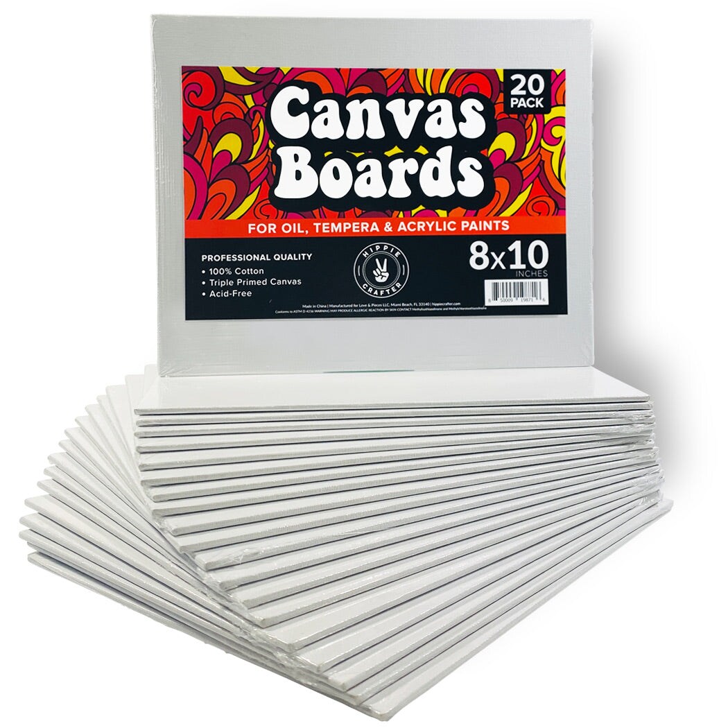 20 Pack Paint Canvases for Painting Blank Art Canvases for Painting Multipack Panels Paint Painting Supplies Painting Canvas Art Media Small Canvases for Painting Flat Art Board Canvas Panel